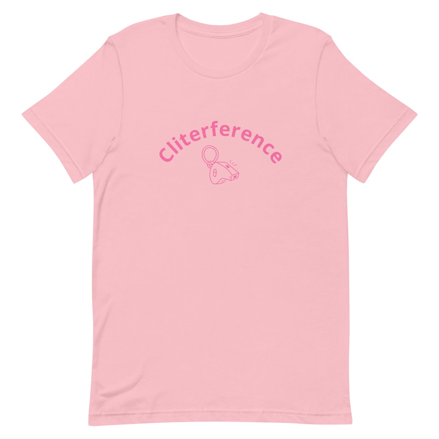 Lesbian Pride T-Shirt - Cliterference Pink Lesbian lesbian-pride-t-shirt-cliterference-pink-front