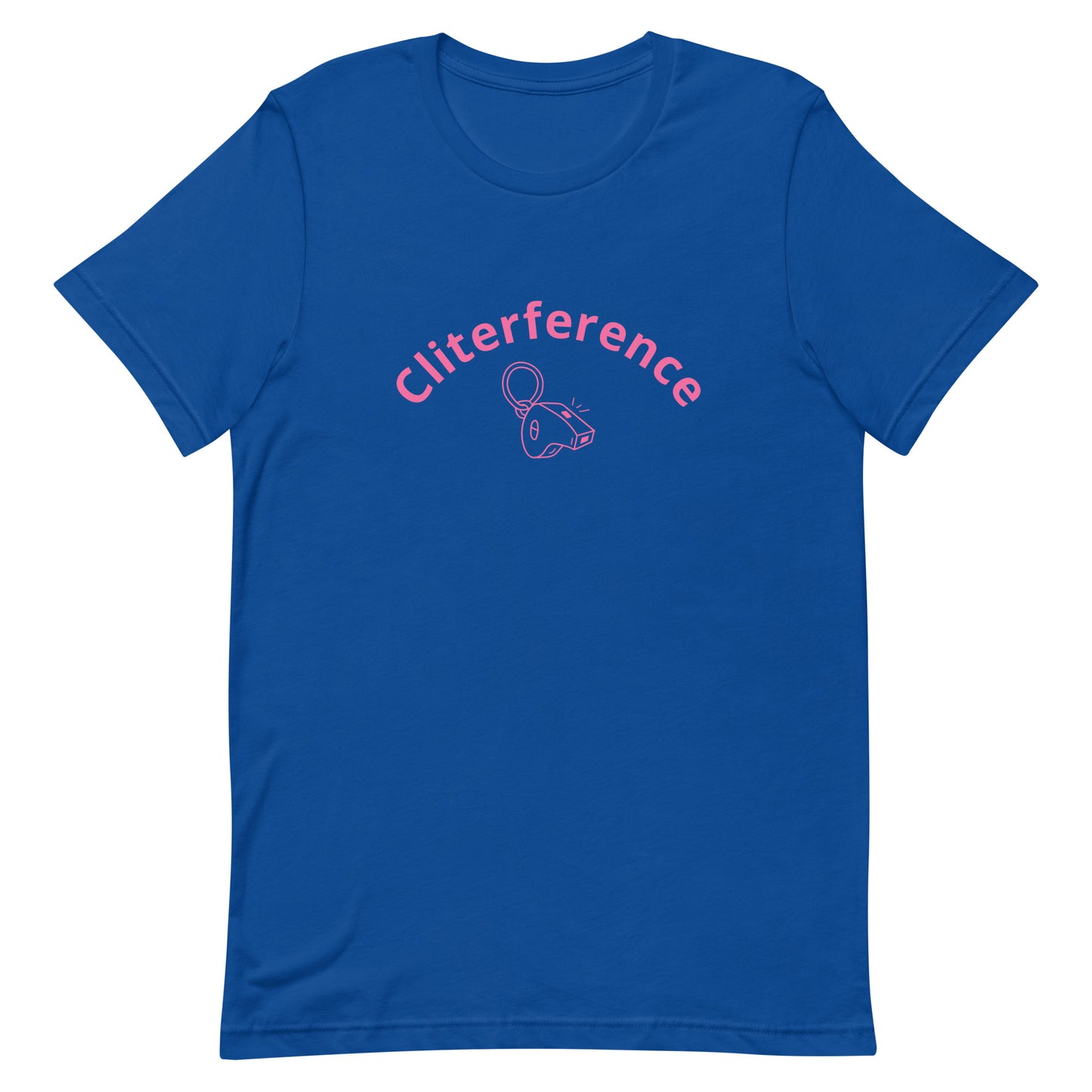 Lesbian Pride T-Shirt - Cliterference True Royal Lesbian lesbian-pride-t-shirt-cliterference-true-royal-front