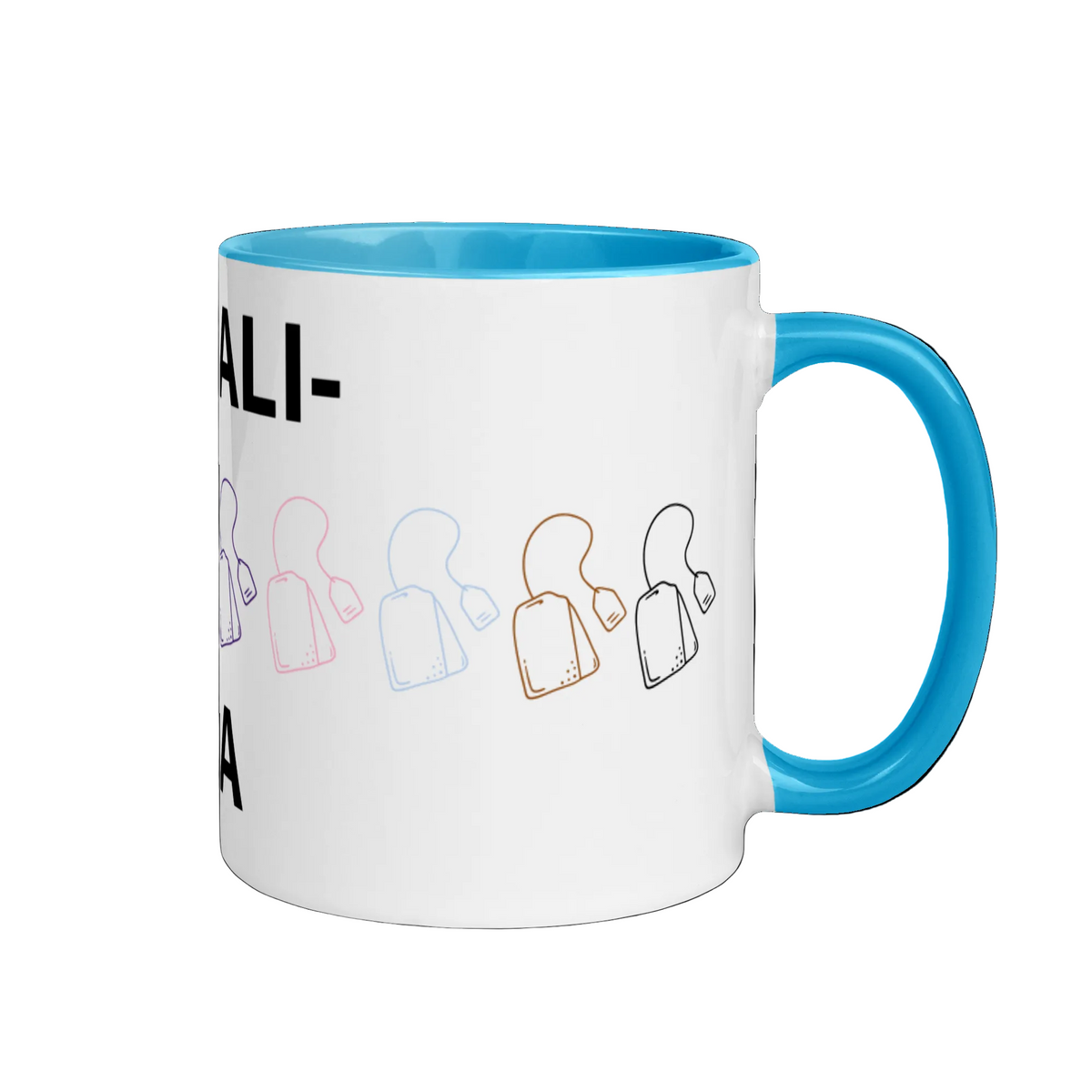 LGBTQ Pride Ceramic Coffee Tea Mug - Equalit-Tea white-ceramic-mug-with-color-inside-blue-11oz-right-6363145574511 Mugs