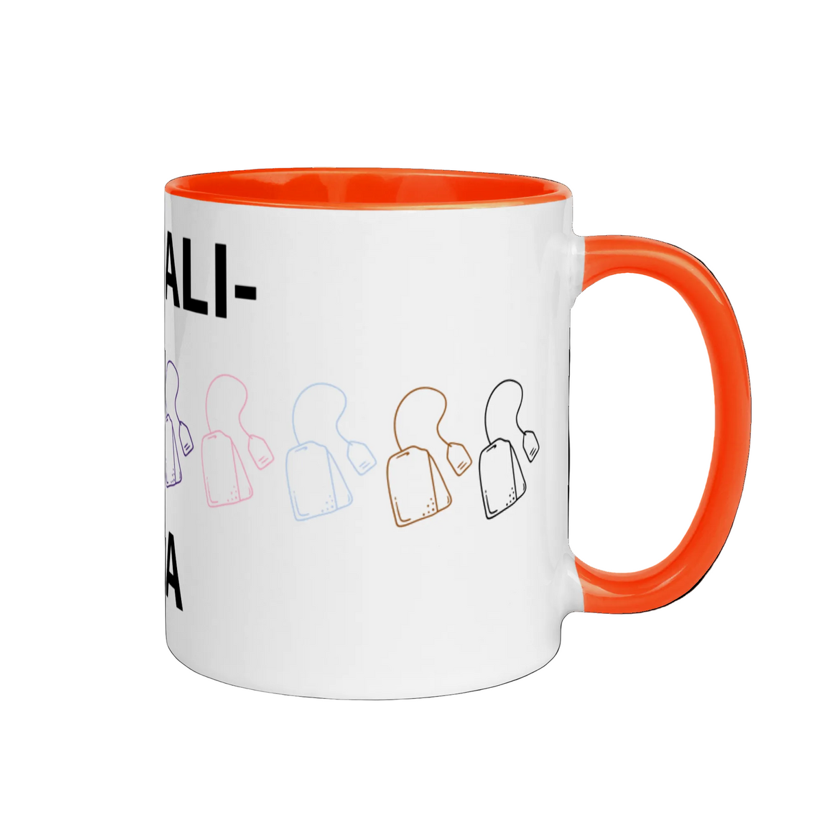 LGBTQ Pride Ceramic Coffee Tea Mug - Equalit-Tea white-ceramic-mug-with-color-inside-orange-11oz-right-63631455742db Mugs