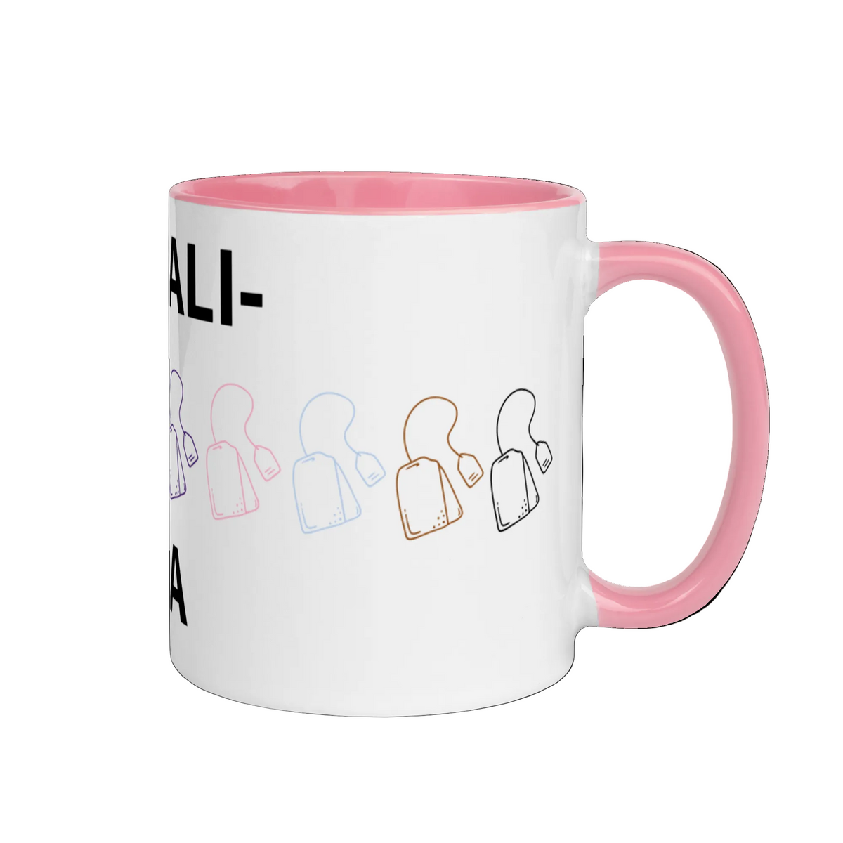LGBTQ Pride Ceramic Coffee Tea Mug - Equalit-Tea white-ceramic-mug-with-color-inside-pink-11oz-right-6363145574740 Mugs