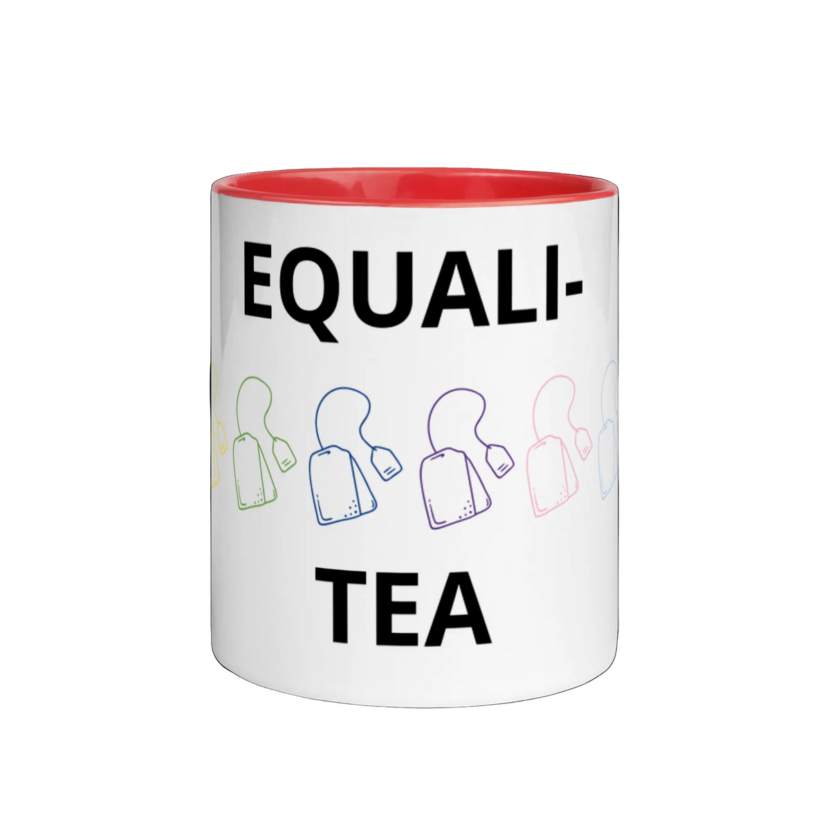 LGBTQ Pride Ceramic Coffee Tea Mug - Equalit-Tea Red Pride white-ceramic-mug-with-color-inside-red-11oz-front-63631455719b9 Mugs