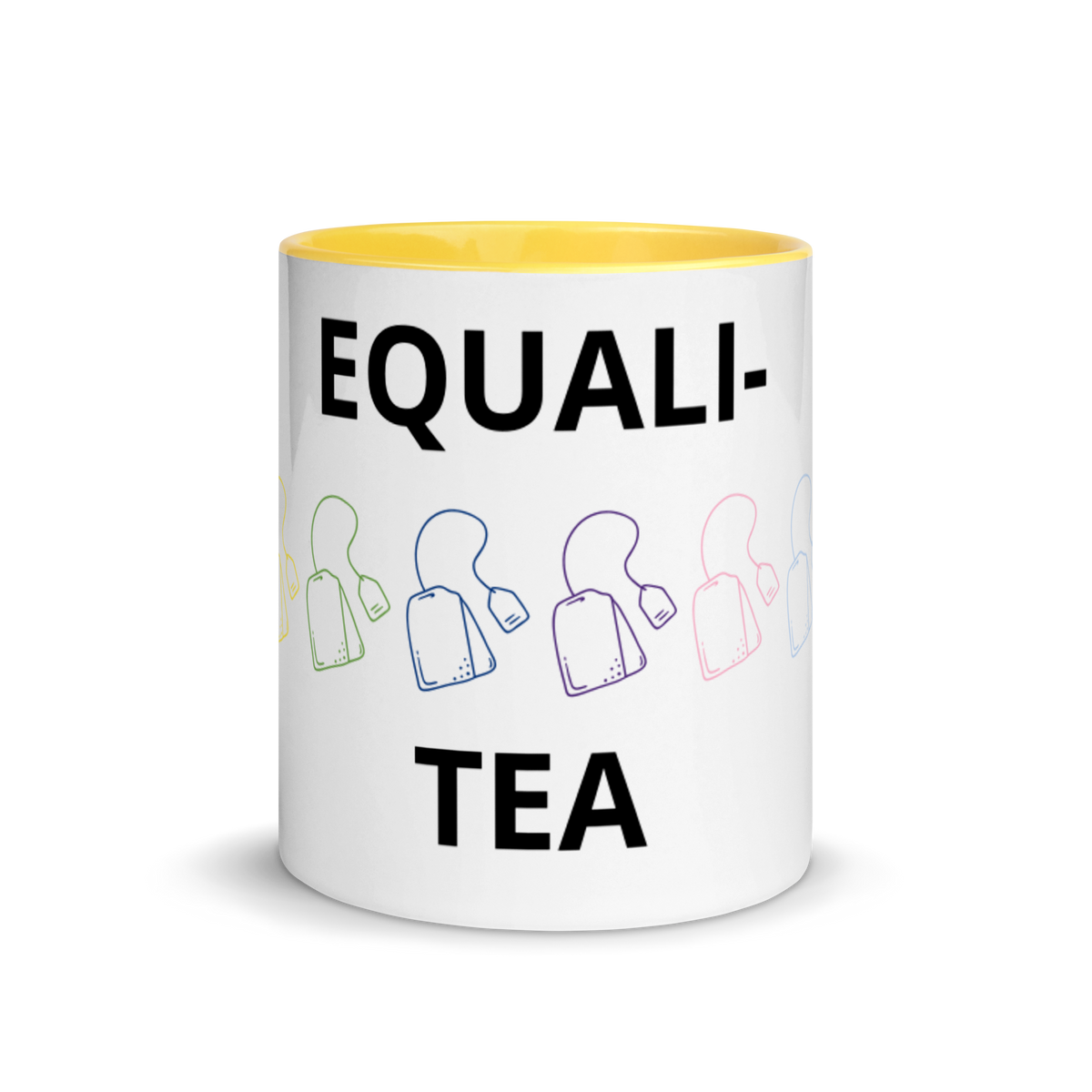 LGBTQ Pride Ceramic Coffee Tea Mug - Equalit-Tea Yellow Pride white-ceramic-mug-with-color-inside-yellow-11oz-front-6363145574a24 Mugs