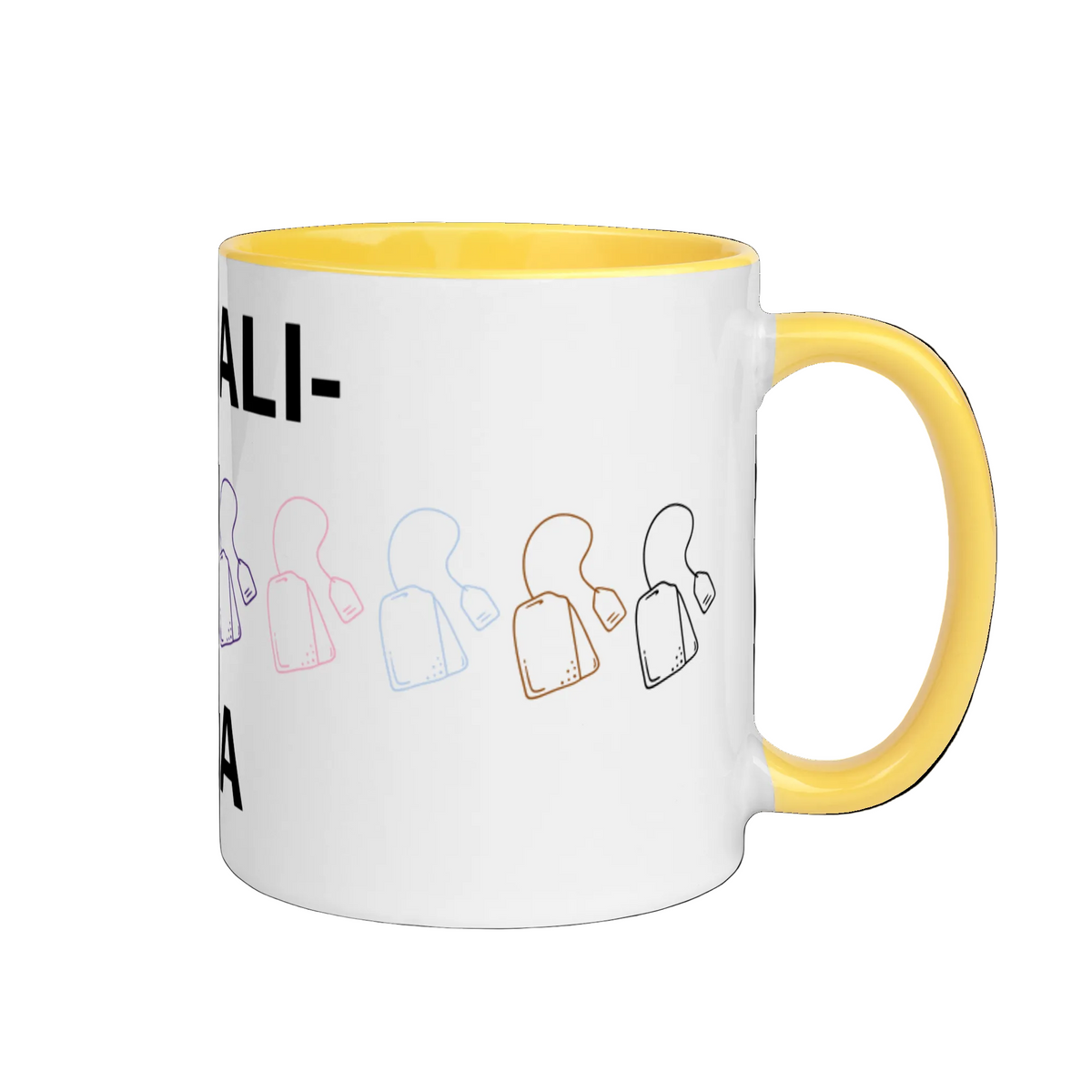 LGBTQ Pride Ceramic Coffee Tea Mug - Equalit-Tea white-ceramic-mug-with-color-inside-yellow-11oz-right-6363145574989 Mugs