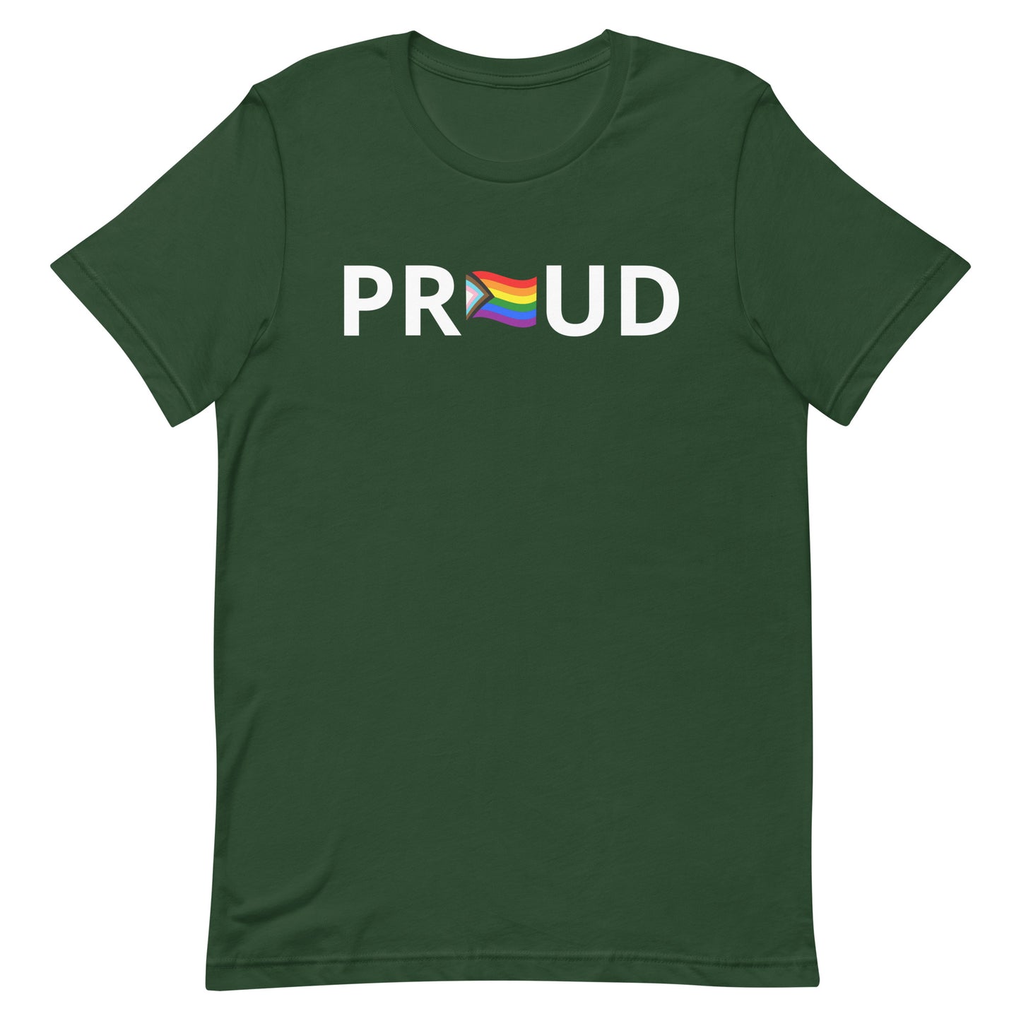 LGBTQ Pride T-Shirt - Progress Pride Proud Forest Pride unisex-staple-t-shirt-forest-front-63b9da21cb6ca Tee