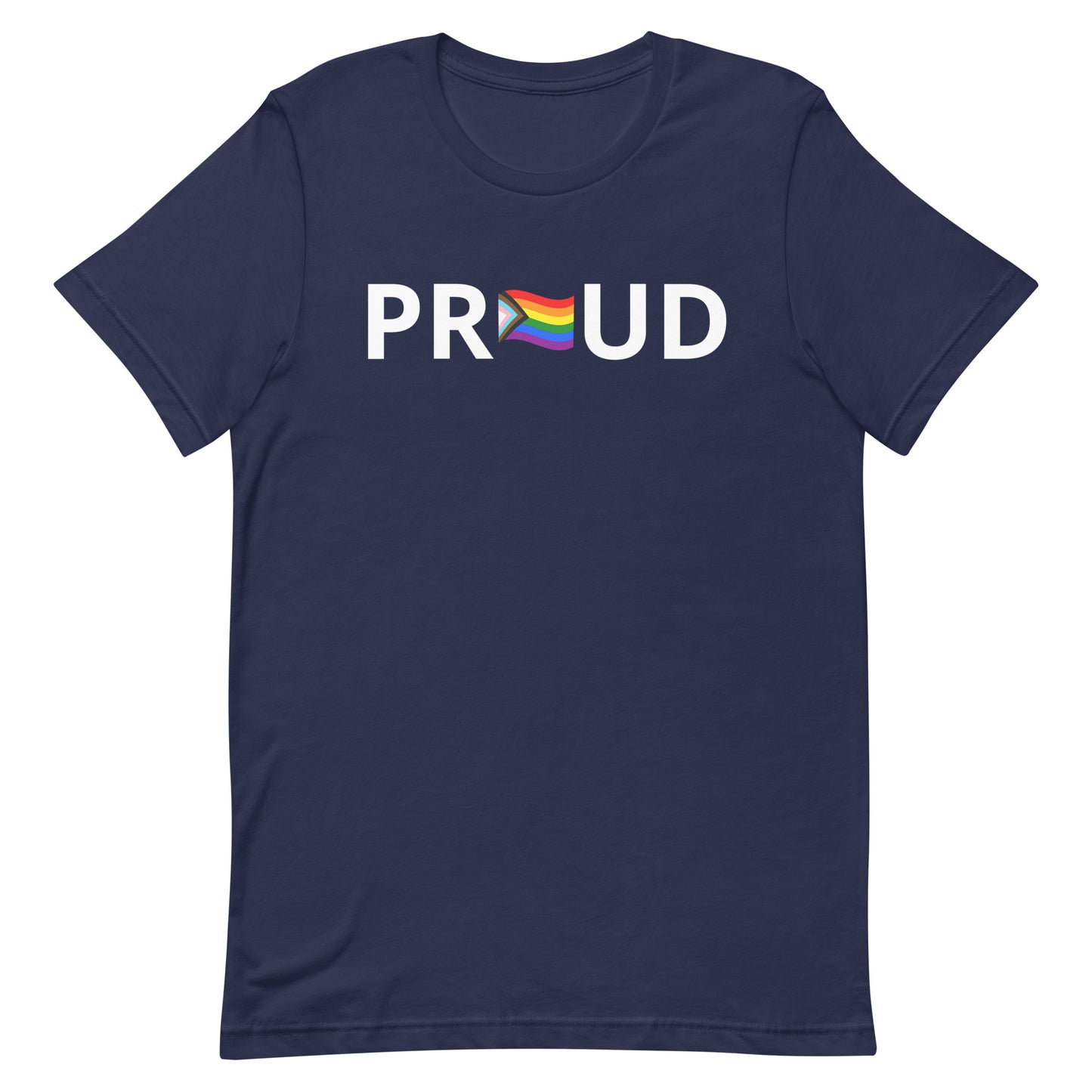LGBTQ Pride T-Shirt - Progress Pride Proud Navy Pride unisex-staple-t-shirt-navy-front-63b9da21c7b0d Tee