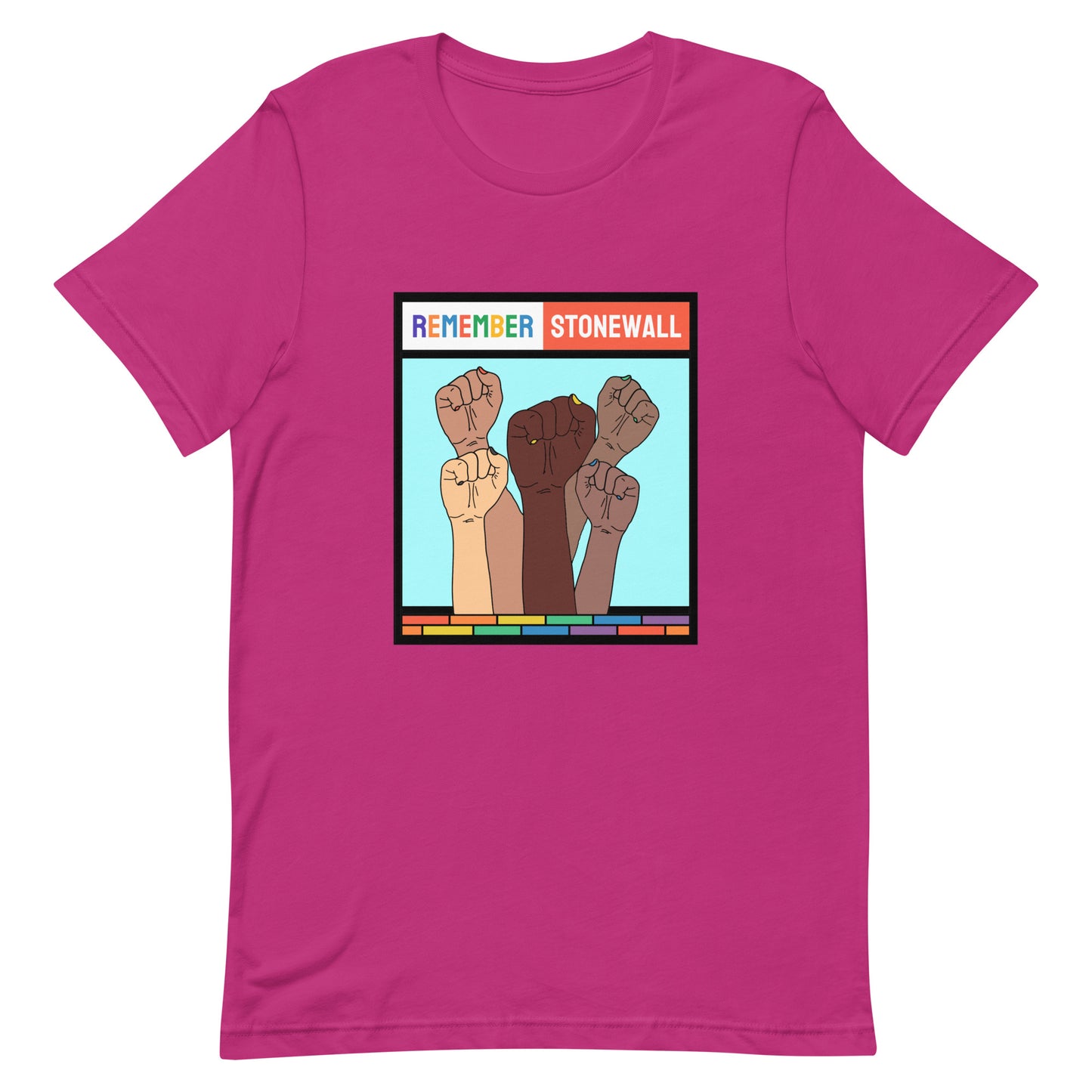 LGBTQ Pride T-Shirt - Remember Stonewall Berry Pride unisex-staple-t-shirt-berry-front-63fff3391036e Tee