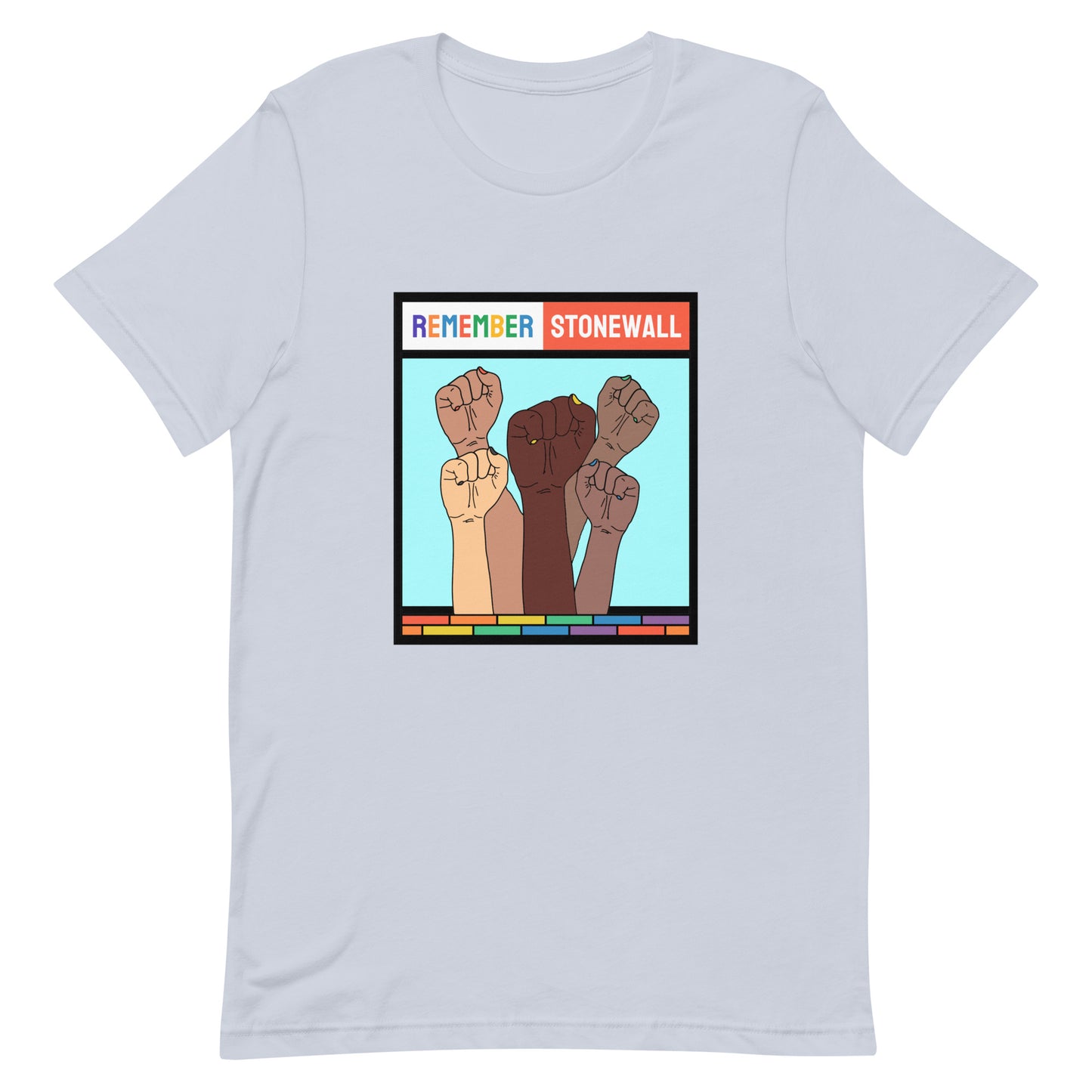 LGBTQ Pride T-Shirt - Remember Stonewall Light Blue Pride unisex-staple-t-shirt-light-blue-front-63fff339162c7 Tee