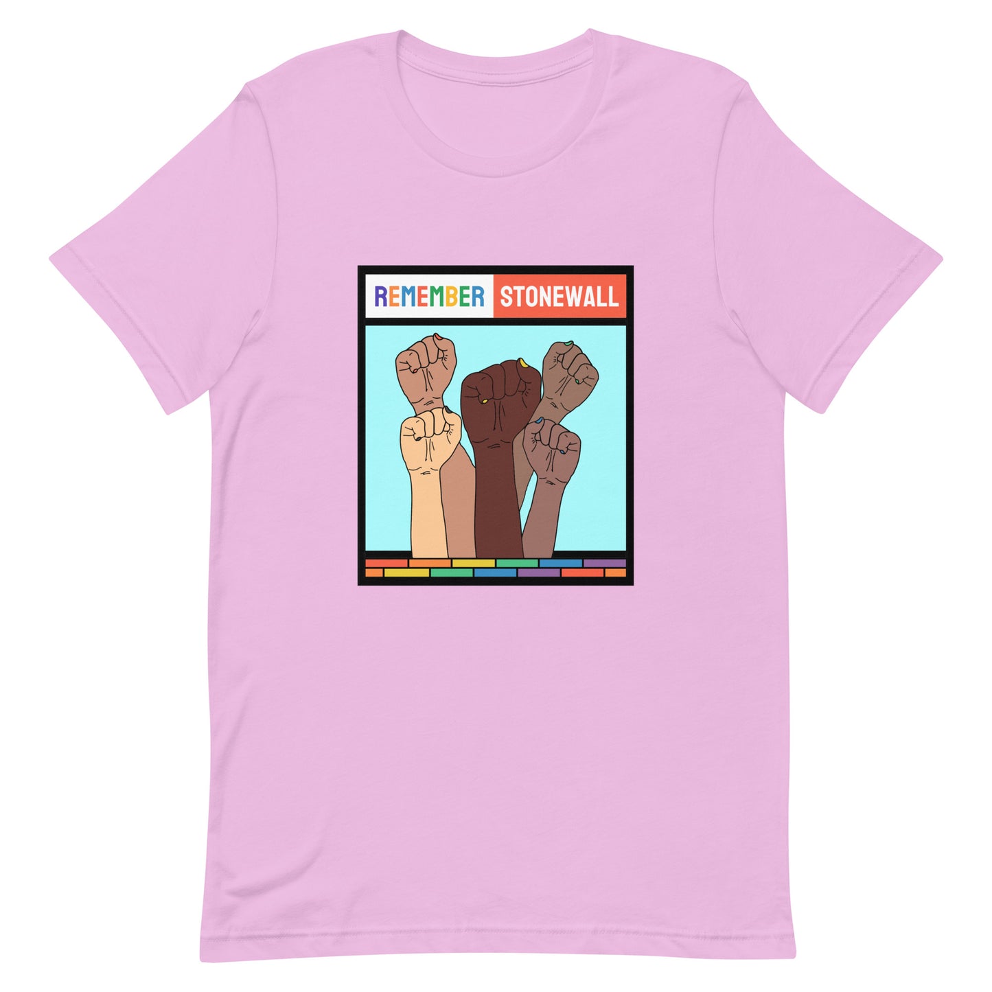LGBTQ Pride T-Shirt - Remember Stonewall Lilac Pride unisex-staple-t-shirt-lilac-front-63fff33914212 Tee