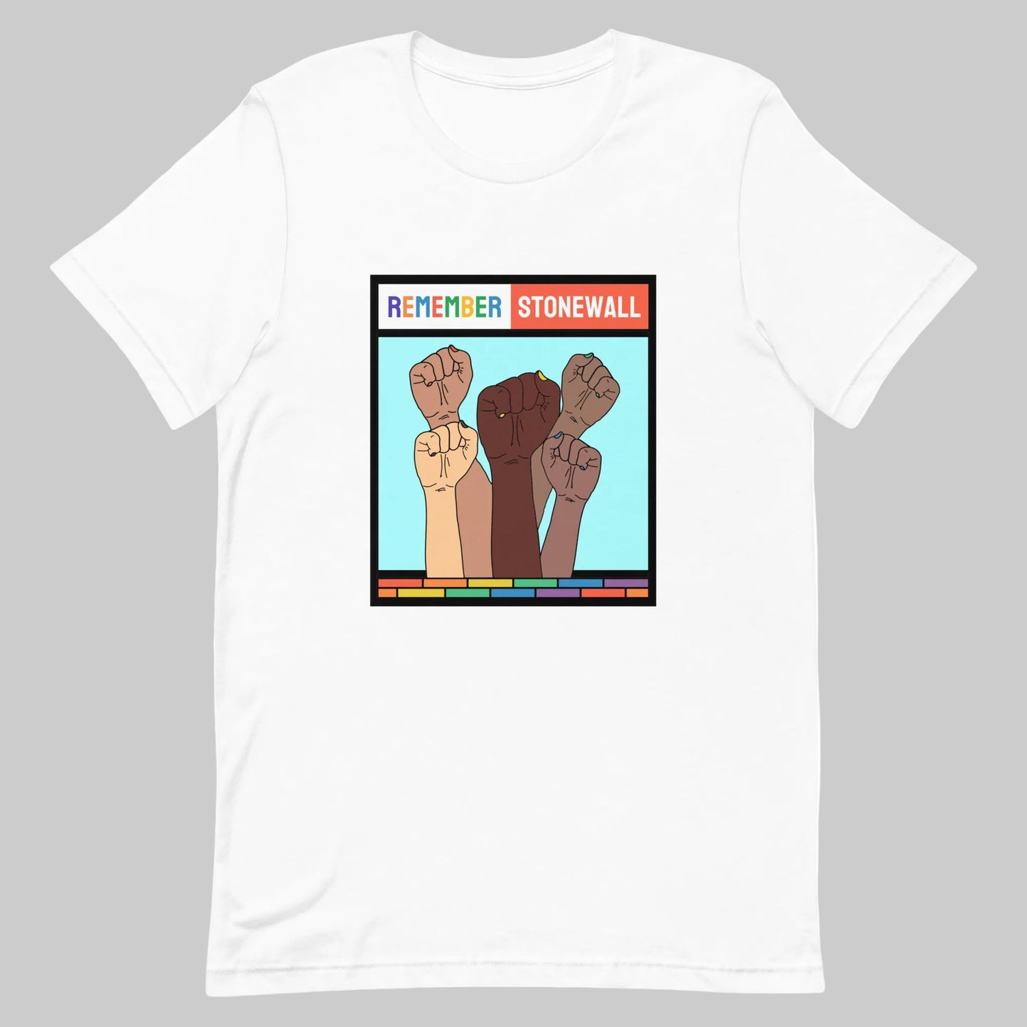 LGBTQ Pride T-Shirt - Remember Stonewall White Pride unisex-staple-t-shirt-white-front-63fff339227a9 Tee