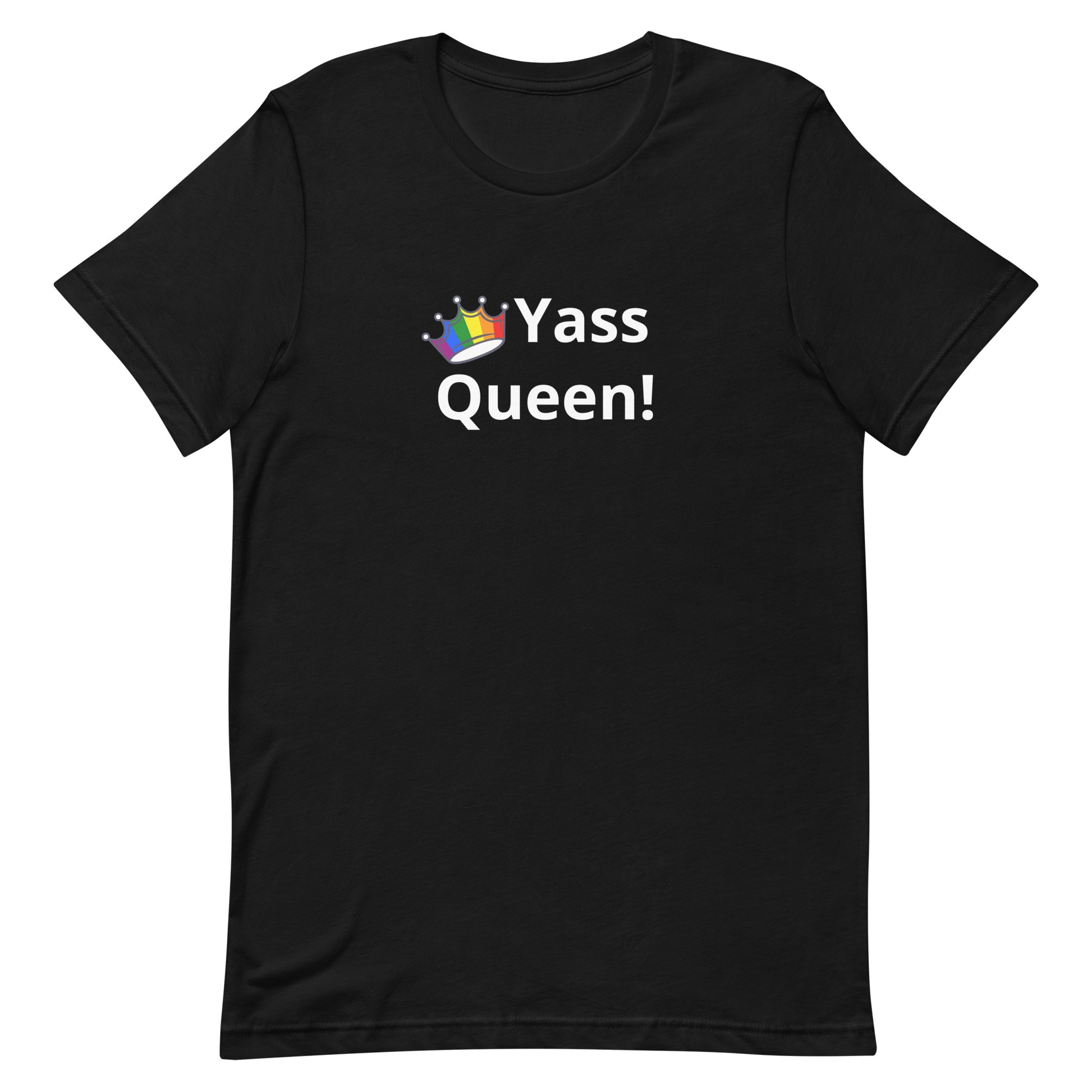 LGBTQ Pride T-Shirt - Yass Queen Black Pride lgbtq-pride-t-shirt-yass-queen-black-front Tee