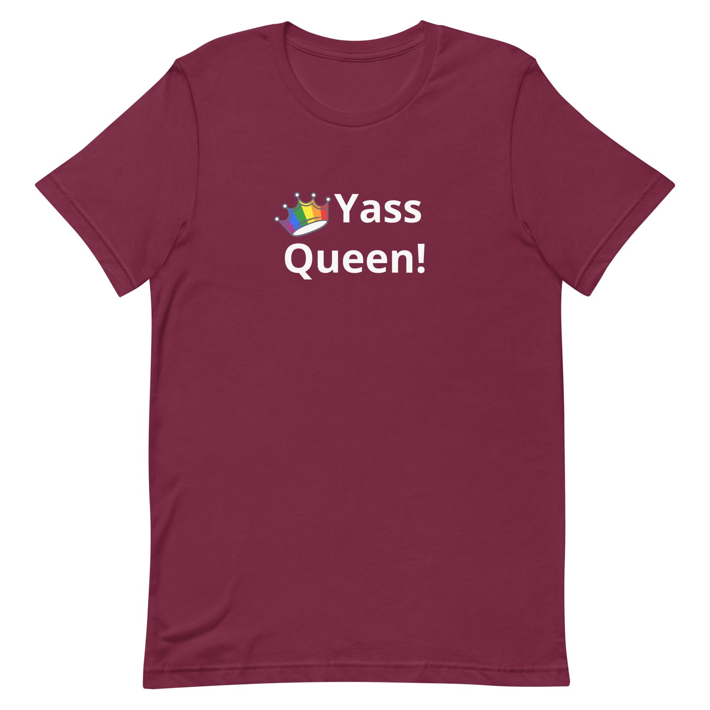 LGBTQ Pride T-Shirt - Yass Queen Maroon Pride lgbtq-pride-t-shirt-yass-queen-maroon-front Tee
