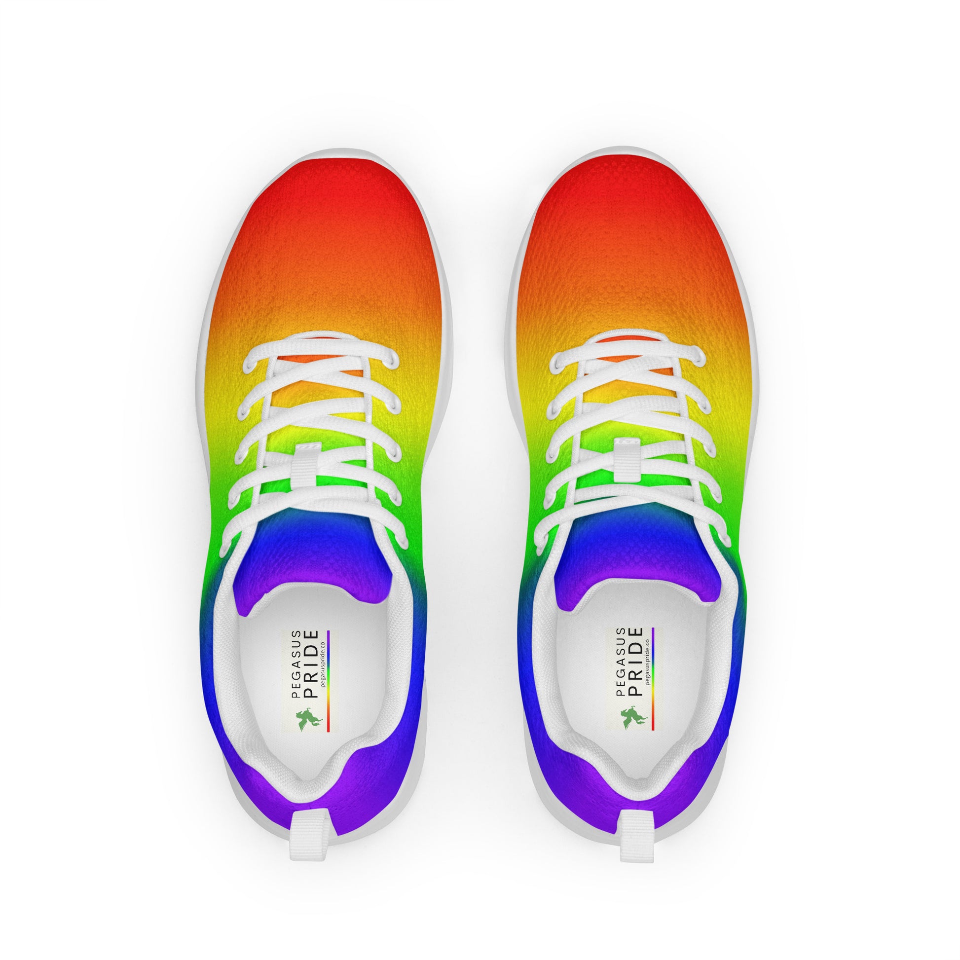 LGBTQ Pride Men’s Athletic Shoes - Ombre Pride mens-athletic-shoes-white-front-641a529c28de0