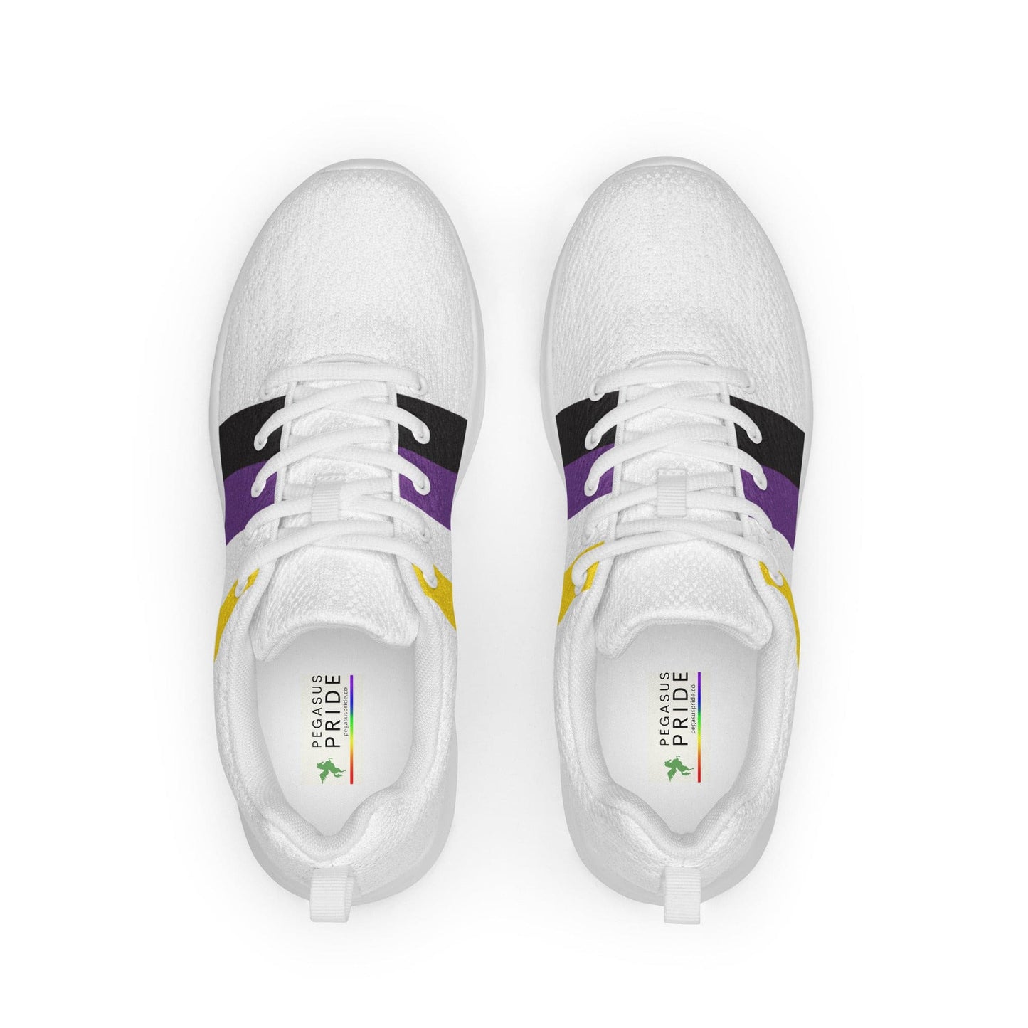 Nonbinary Enby Pride Flag Men’s Athletic Shoes Nonbinary White mens-athletic-shoes-white-front-641df00185a14