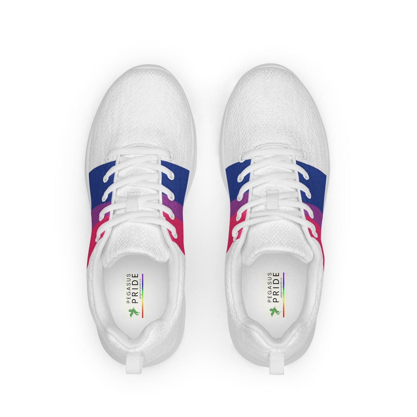 Bisexual Bi Pride Flag Men’s Athletic Shoes Bisexual White mens-athletic-shoes-white-front-641df030abad3