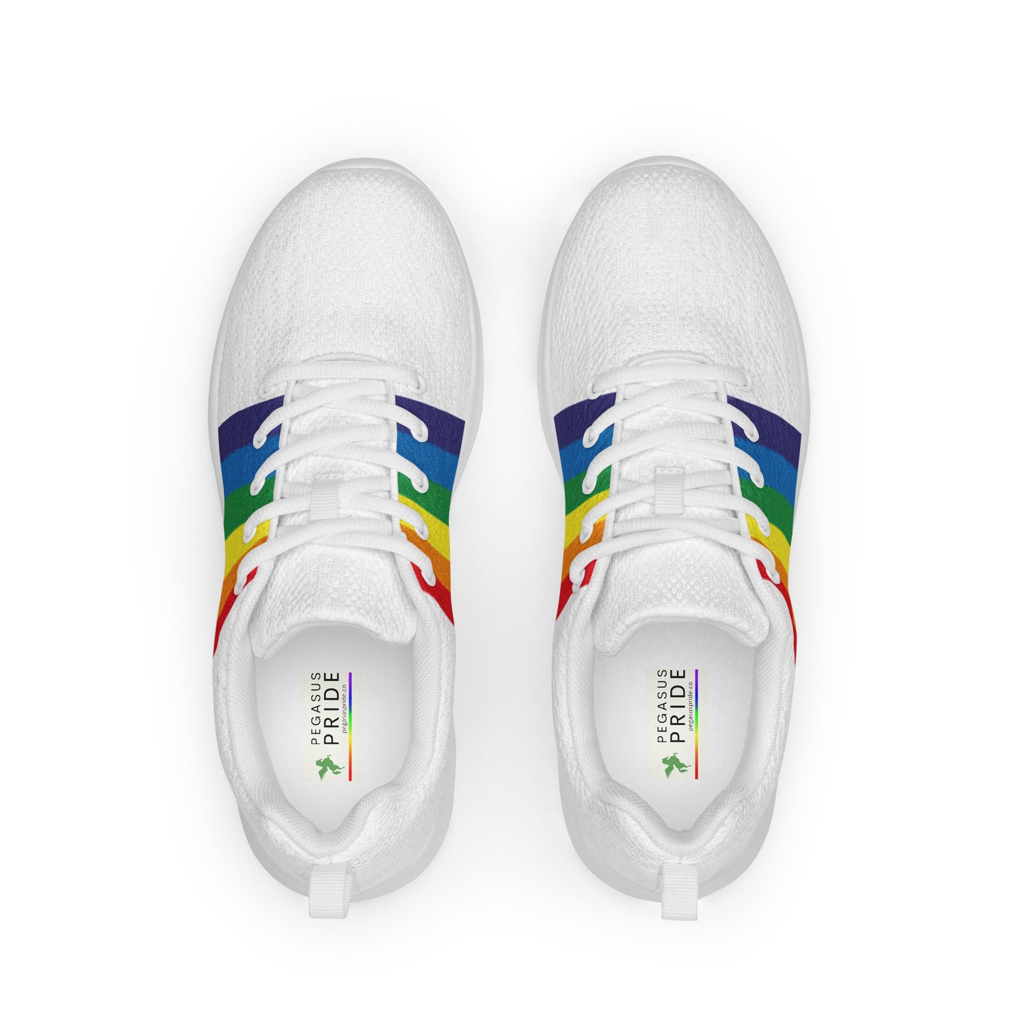 LGBTQ Pride Flag Men’s Athletic Shoes Pride White mens-athletic-shoes-white-front-641df08f2be56