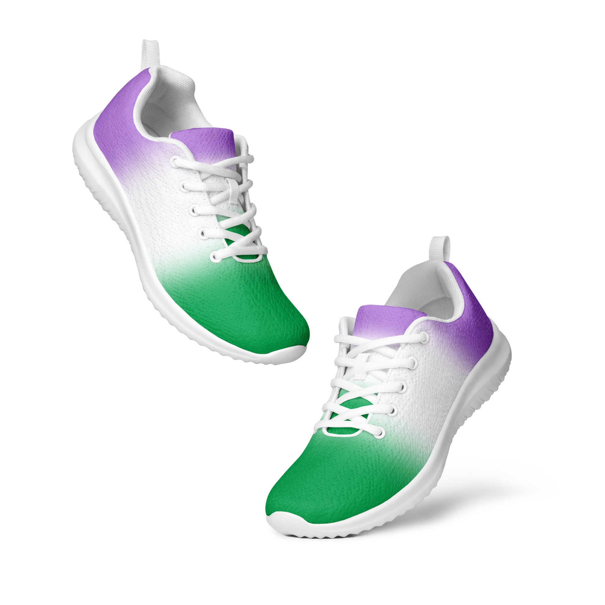 Genderqueer Pride Men’s Athletic Shoes - Ombre mens-athletic-shoes-white-front-641e2b88aa351