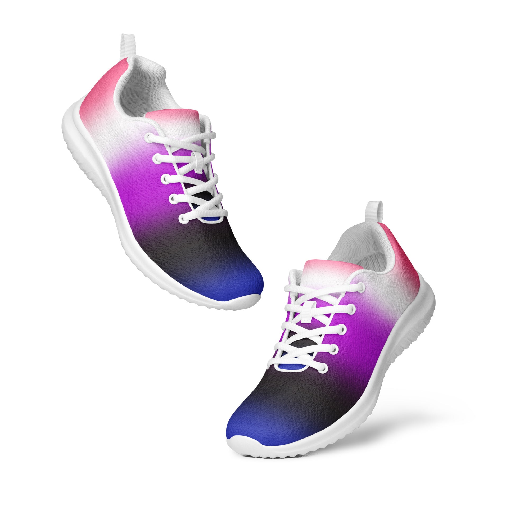 Genderfluid Pride Men's Athletic Shoes - Ombre mens-athletic-shoes-white-front-64275c1c6ec0f