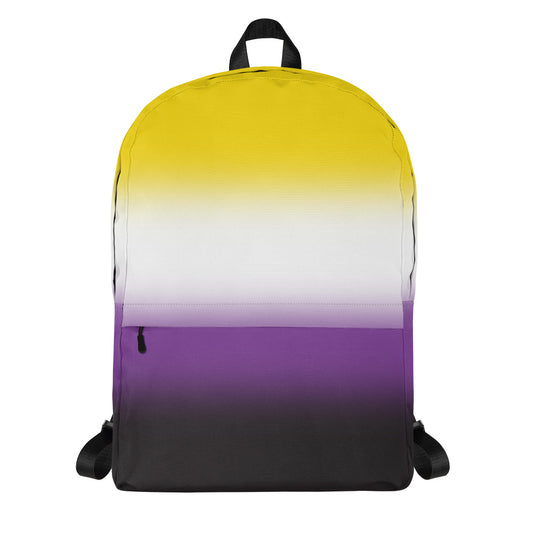 Nonbinary Enby Pride Backpack in Ombre Multi Nonbinary nonbinary-enby-Pride-Backpack-ombre-front