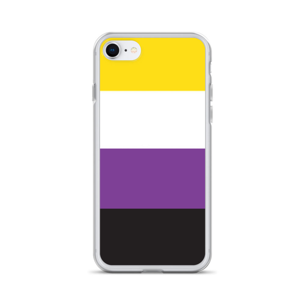 Apple iPhone 7 8  phone case with Nonbinary enby pride flag design on white background
