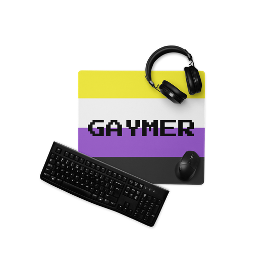 Nonbinary Enby Pride Flag Gaymer Gaming Mouse Pad 18in×16in Nonbinary nonbinary-enby-pride-flag-gaymer-gaming-mouse-pad-18x16-front