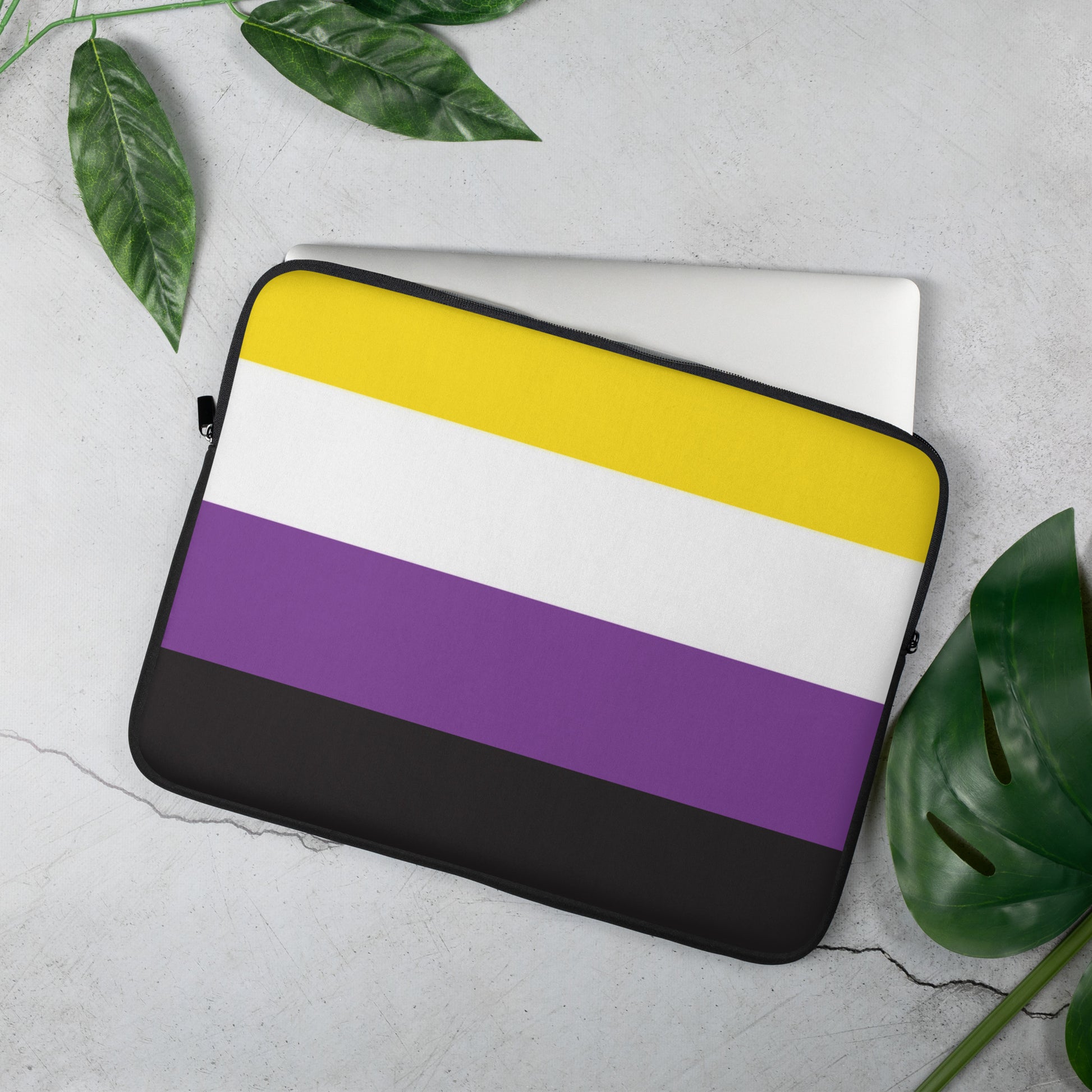 Nonbinary Enby Pride Flag Laptop Sleeve Case nonbinary-enby-pride-flag-laptop-sleeve-case-15-front-lifestyle
