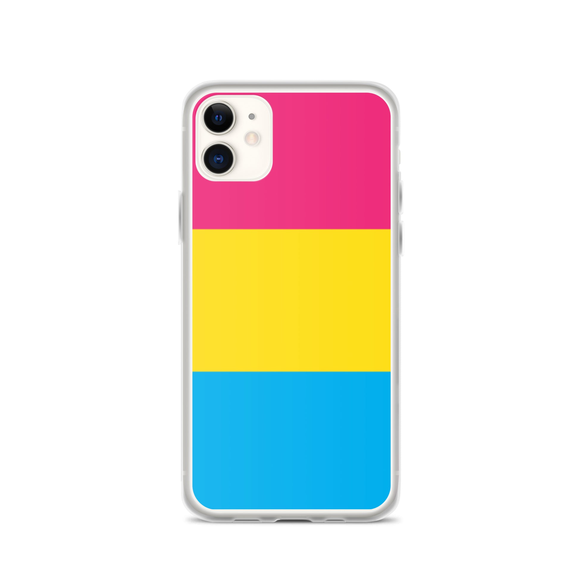 Apple iPhone 11 case with Pansexual pride flag design on white background