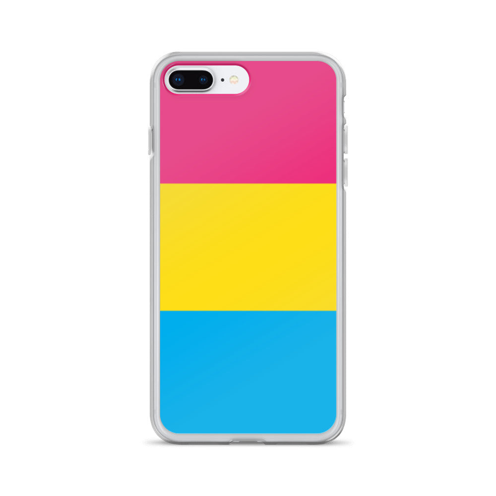 Apple iPhone 7 Plus 8 Plus case with Pansexual pride flag design on white background