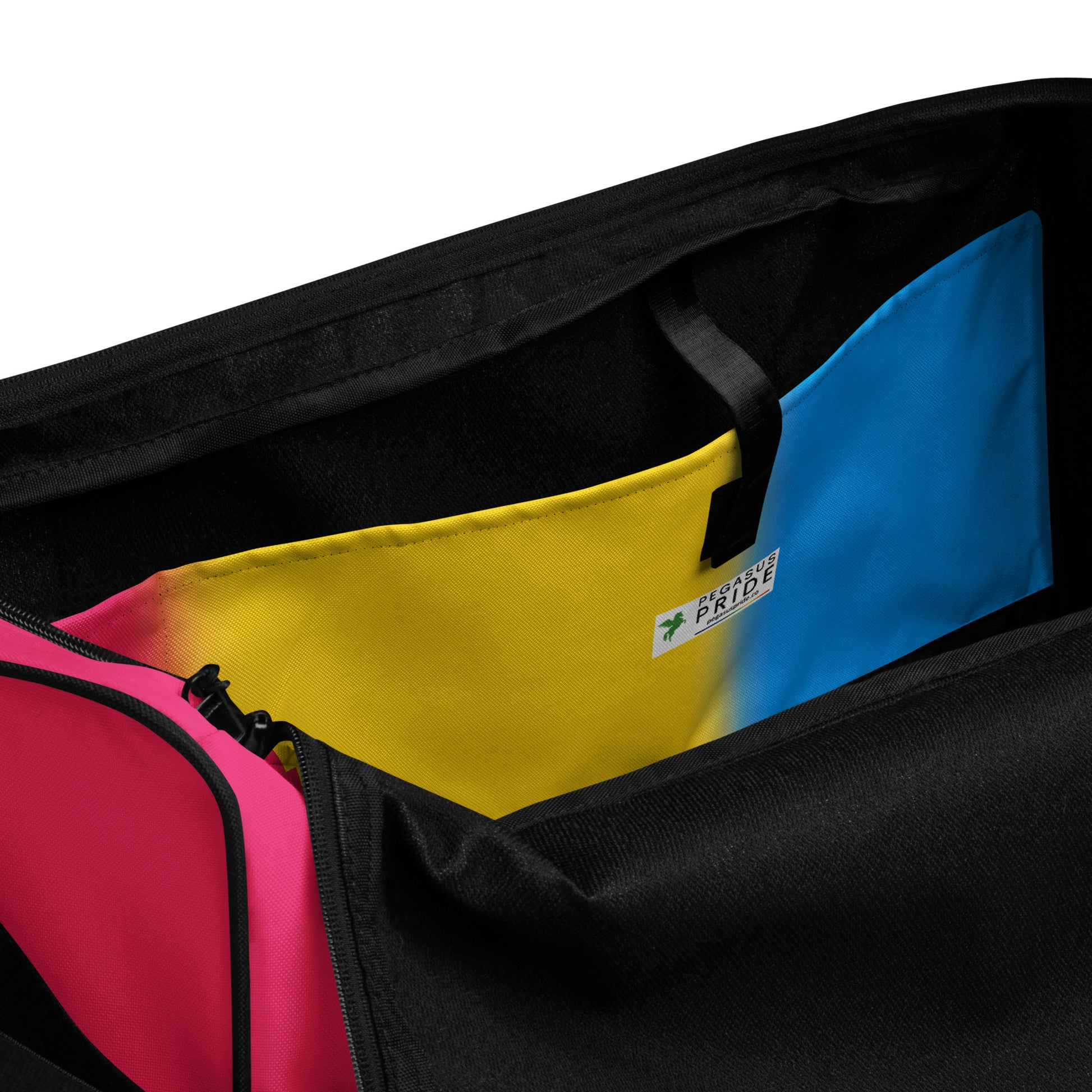 Pansexual Pan Pride Weekender Duffel Bag - Ombre pansexual-pan-pride-weekender-duffel-bag-ombre-inside-pocket Duffle Bags