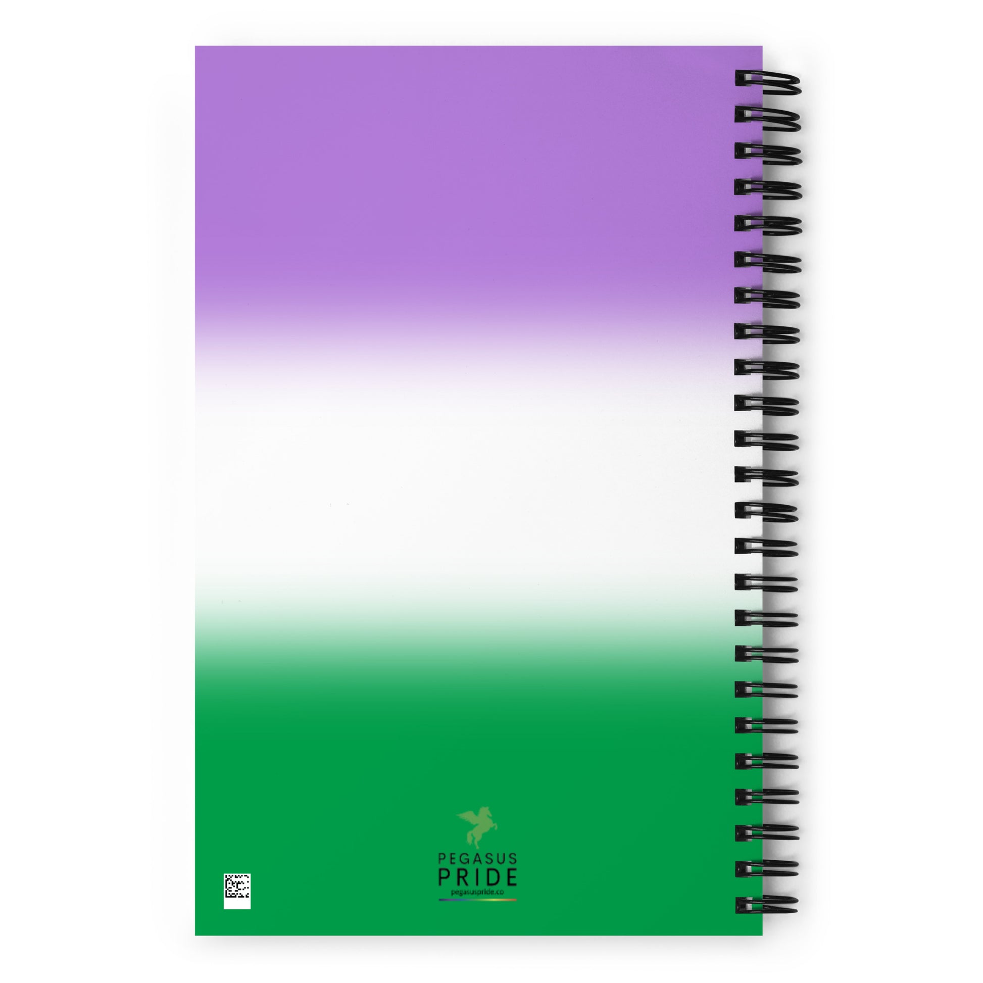 Genderqueer Pride Spiral Notebook - Ombre spiral-notebook-white-back-639a1904f02f3