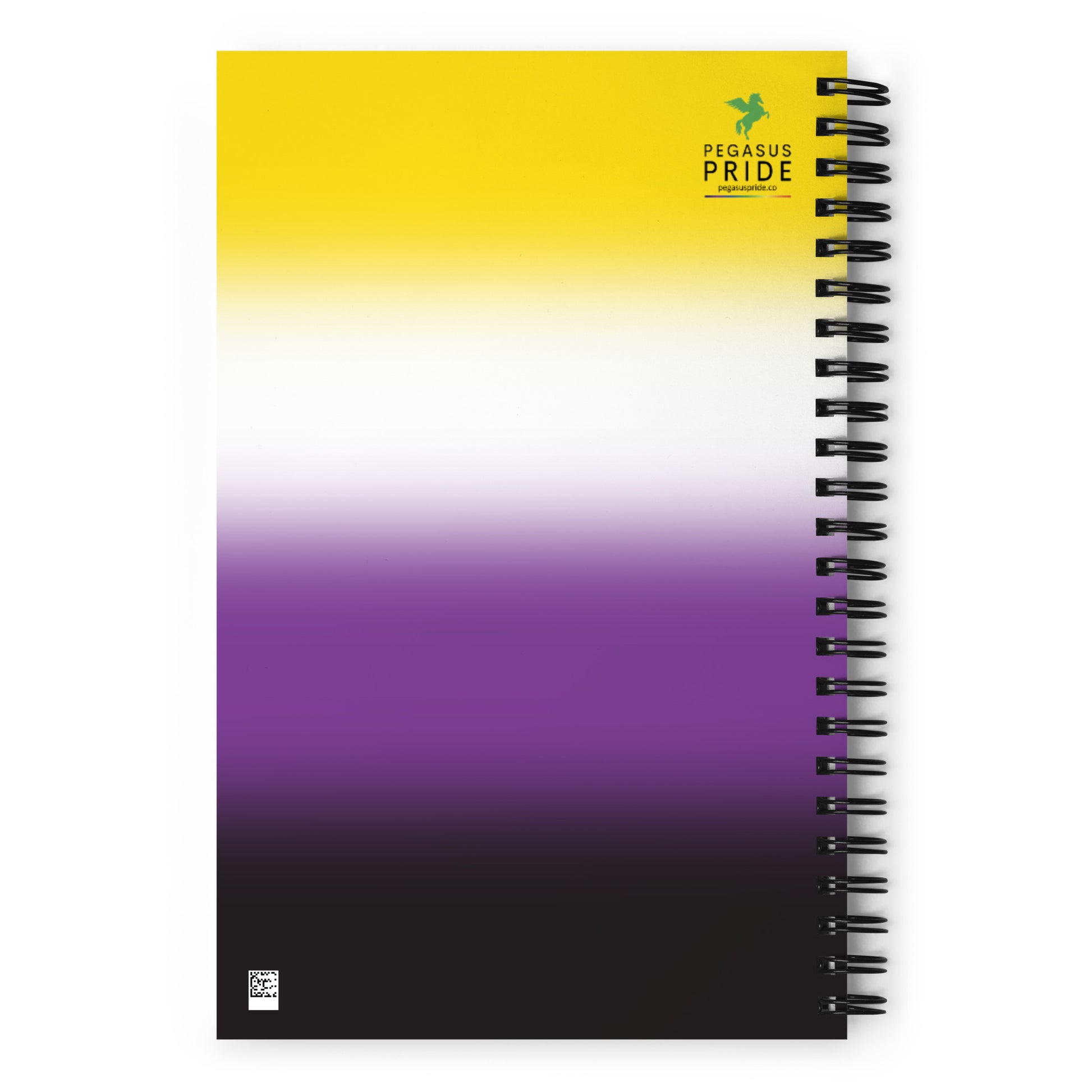 Nonbinary Enby Pride Spiral Notebook in Ombre spiral-notebook-white-back-639a19960971a