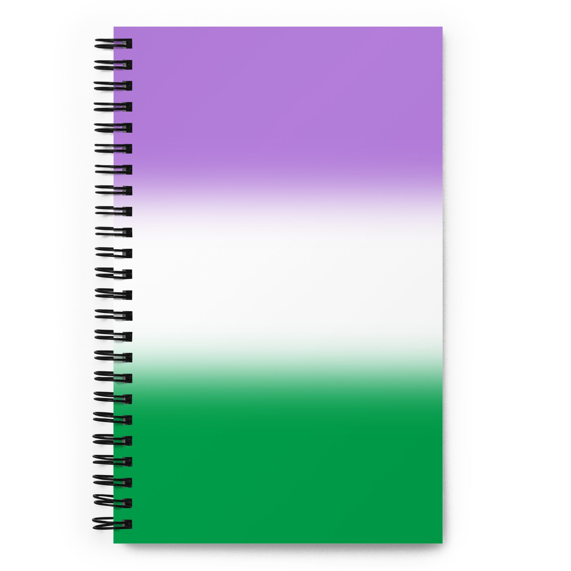 Genderqueer Pride Spiral Notebook - Ombre Genderqueer spiral-notebook-white-front-639a1904eed3e