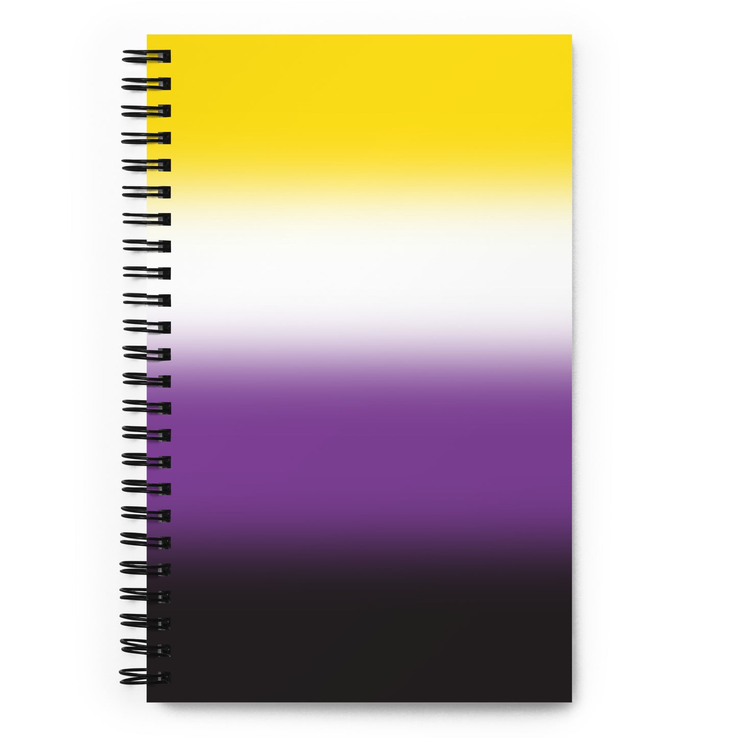 Nonbinary Enby Pride Spiral Notebook in Ombre Nonbinary spiral-notebook-white-front-639a199608e09