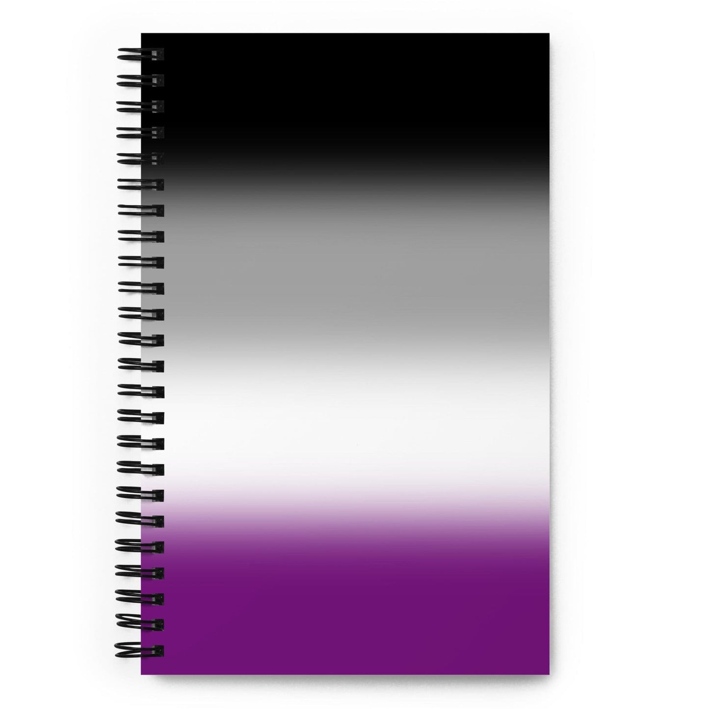 Asexual Ace Pride Spiral Notebook in Ombre Asexual spiral-notebook-white-front-639a1a1528314