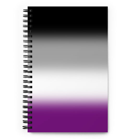 Asexual Ace Pride Spiral Notebook in Ombre Asexual spiral-notebook-white-front-639a1a1528314