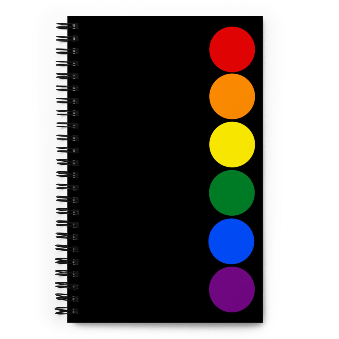 LGBTQ Pride Spiral Notebook - Rainbow Circles Pride spiral-notebook-white-front-639a4c3ca3b63