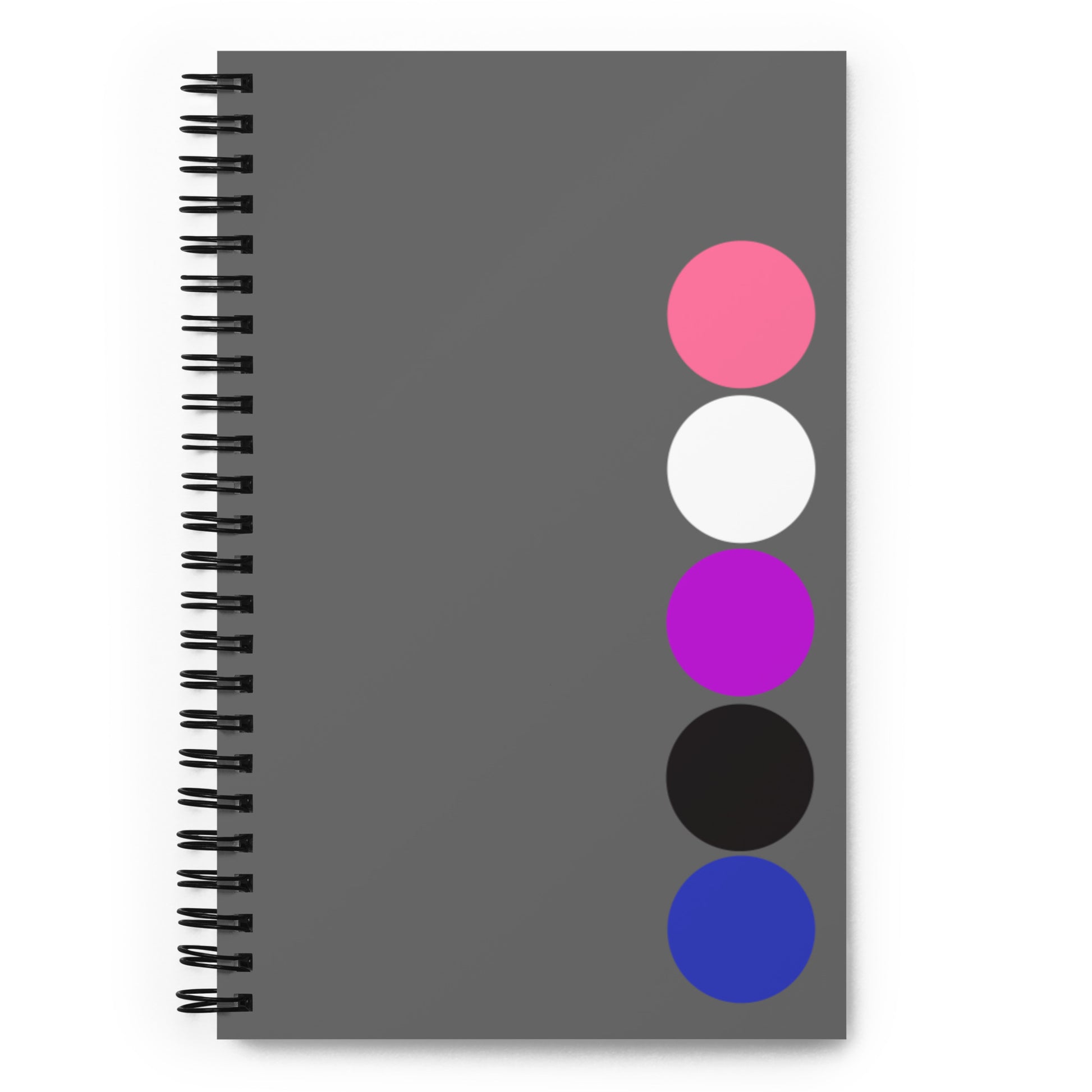 Genderfluid Pride Spiral Notebook - Circles Genderfluid spiral-notebook-white-front-639a4ca9e7b1e