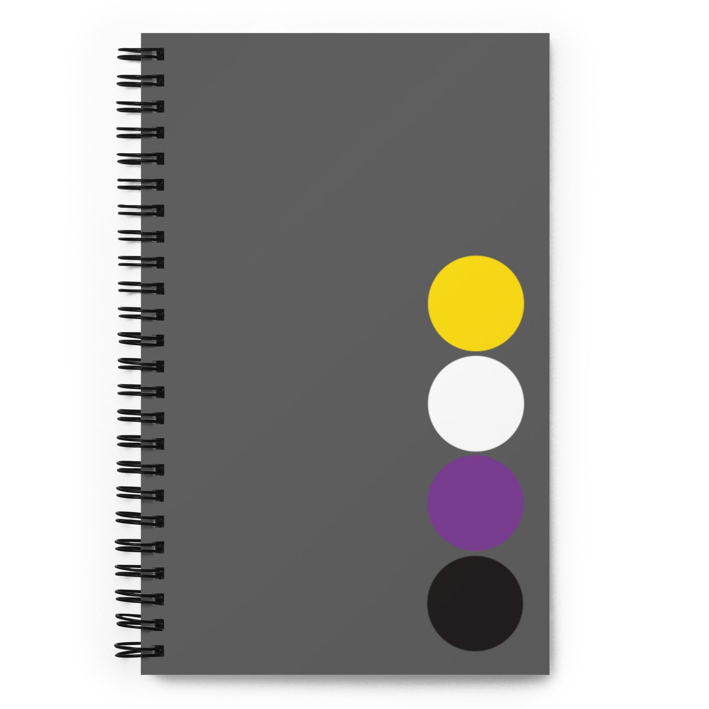 Nonbinary Enby Pride Spiral Notebook - Circles Nonbinary spiral-notebook-white-front-639a4eb0d0e50