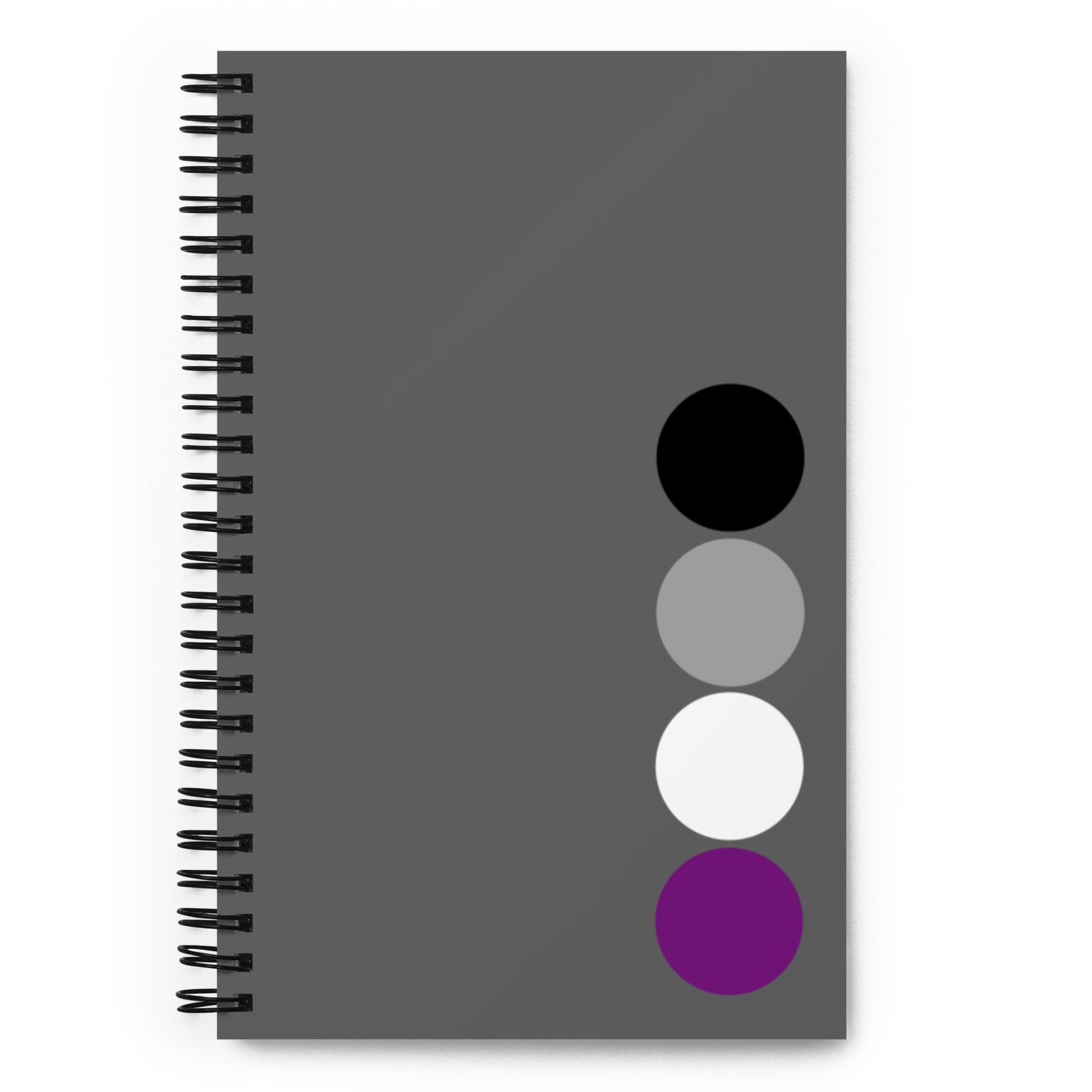 Asexual Ace Pride Spiral Notebook with Circles Asexual spiral-notebook-white-front-639a4fbf35dbd