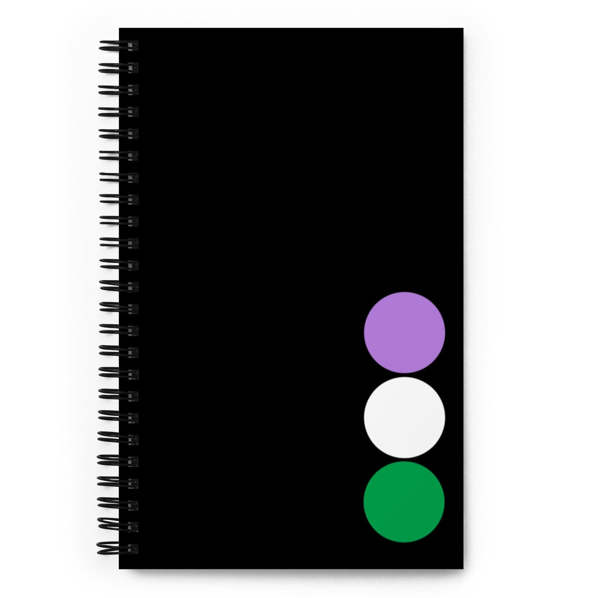 Genderqueer Pride Spiral Notebook - Circles Genderqueer spiral-notebook-white-front-639a5221aa26e