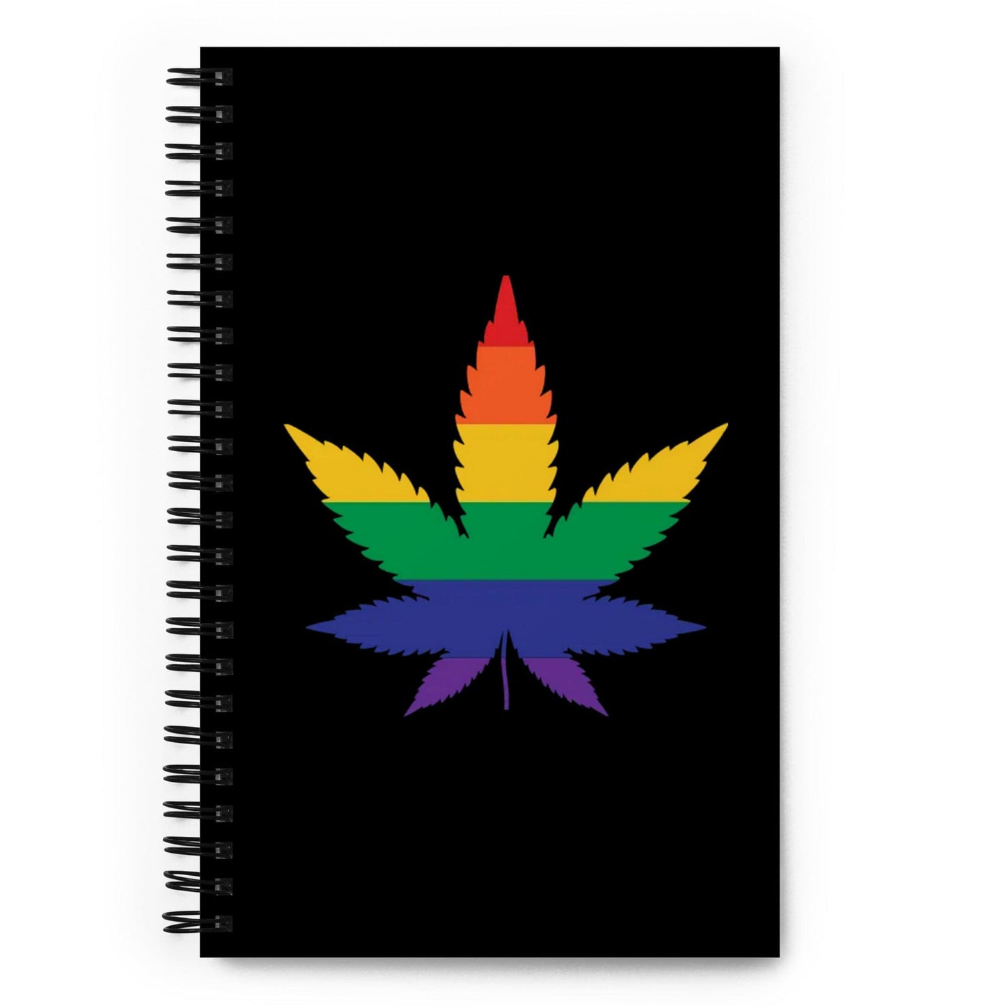 LGBTQ Pride Spiral Notebook - Weed Pride Black spiral-notebook-white-front-639a57b926344