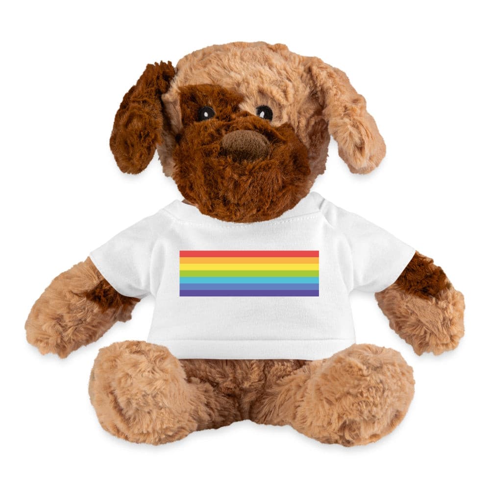 LGBTQ Pride Flag Plush Dog Stuffed Animal White Pride spod-1061664773-1-1