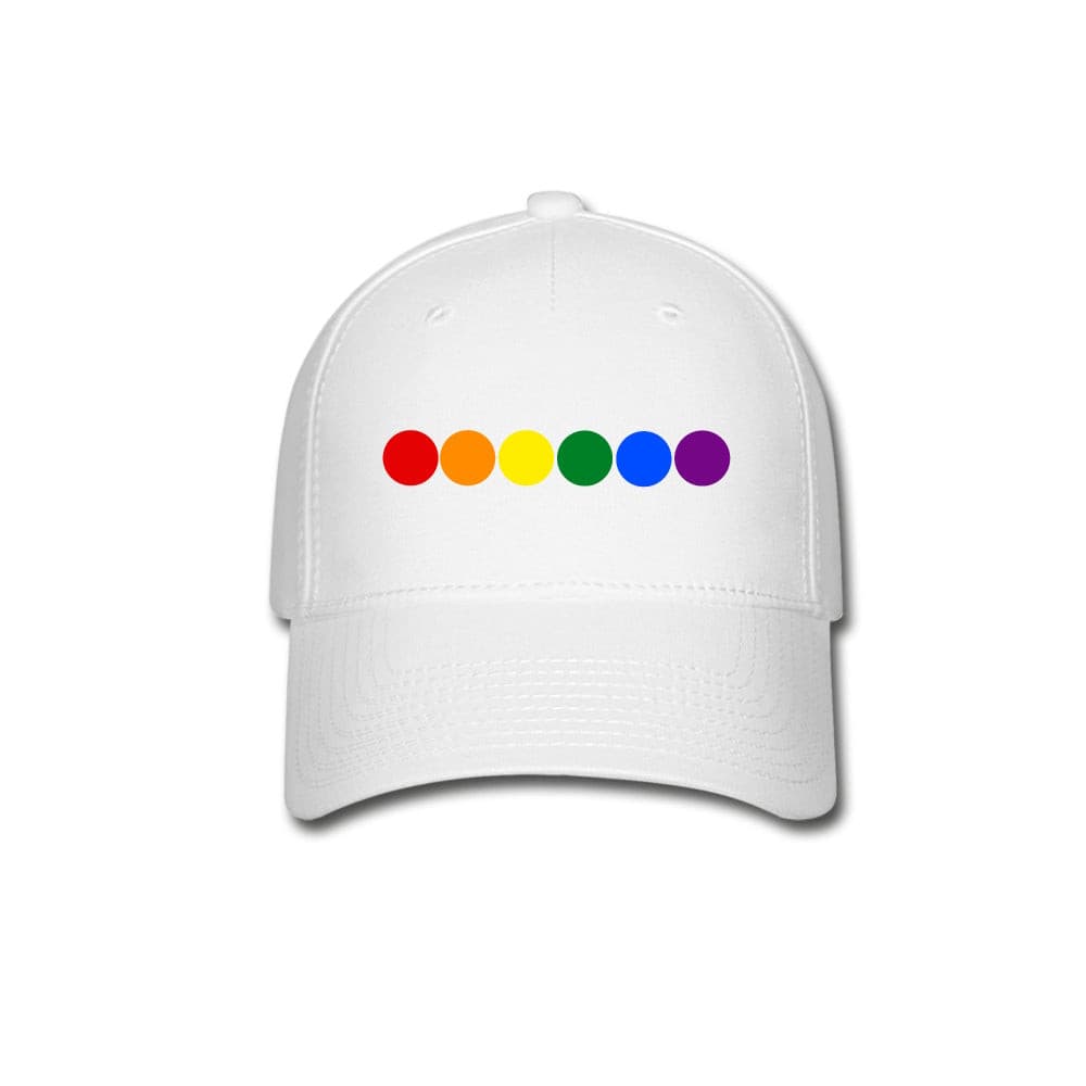 LGBTQ Pride Fitted Baseball Cap - Circles White Pride spod-1061708655-1-1