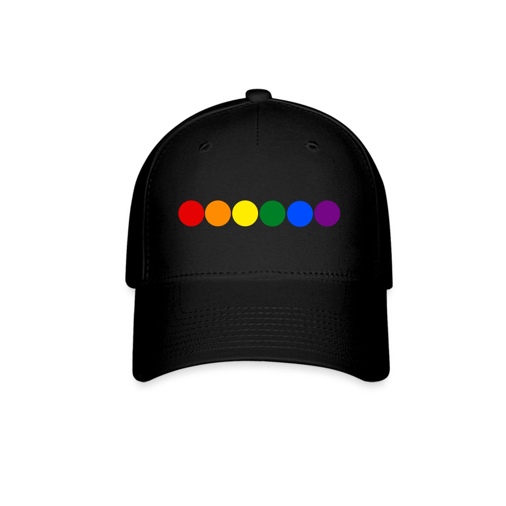 LGBTQ Pride Fitted Baseball Cap - Circles Black Pride spod-1061708655-2-1