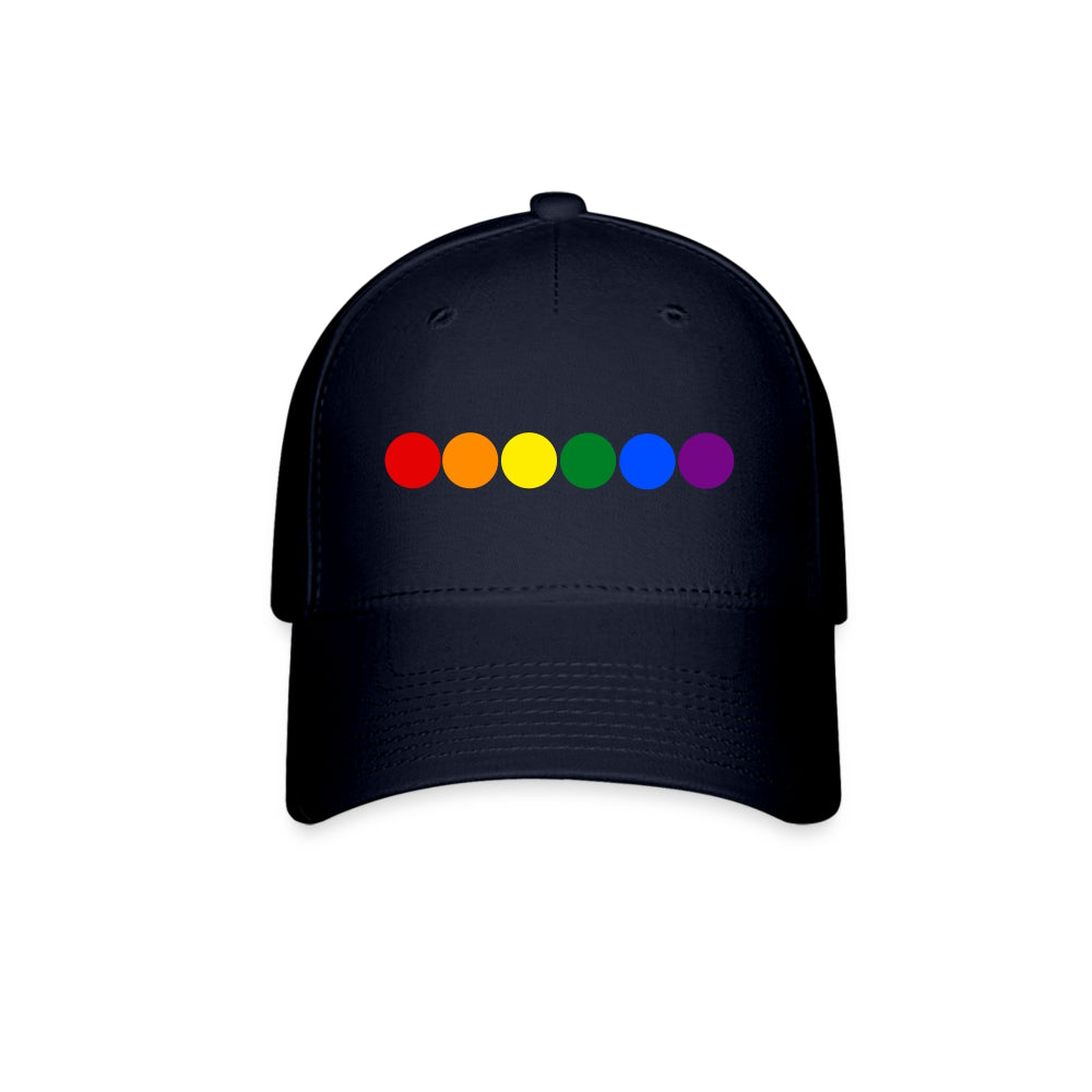 LGBTQ Pride Fitted Baseball Cap - Circles Navy Pride spod-1061708655-4-1