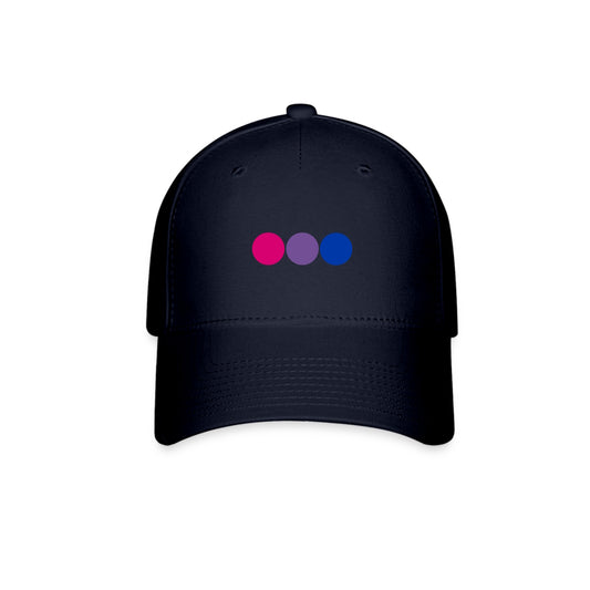 Bisexual Bi Pride Fitted Baseball Cap Circles Navy Bisexual spod-1061717947-4-1