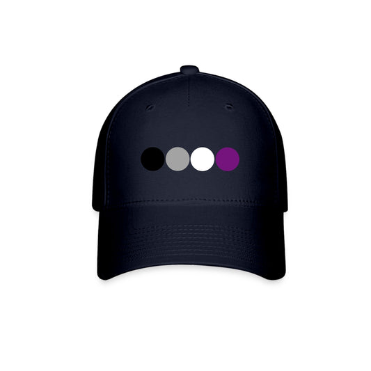 Asexual Ace Pride Fitted Baseball Cap Circles Navy Asexual spod-1061717972-4-1