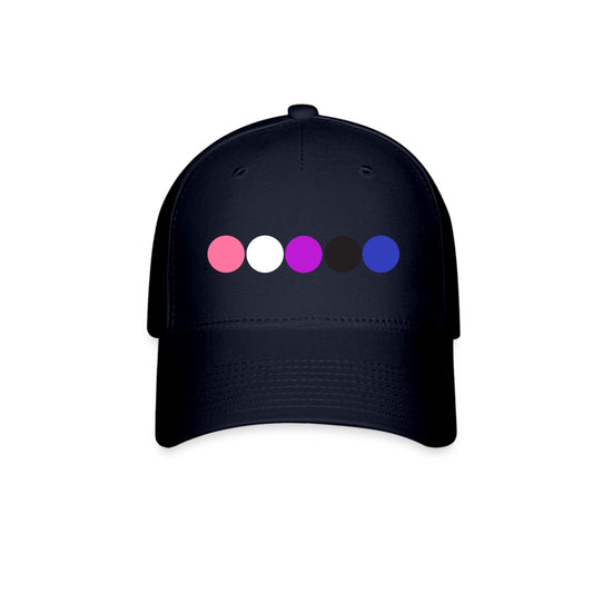 Genderfluid Pride Fitted Baseball Cap - Circle Navy Genderfluid spod-1061717986-4-1