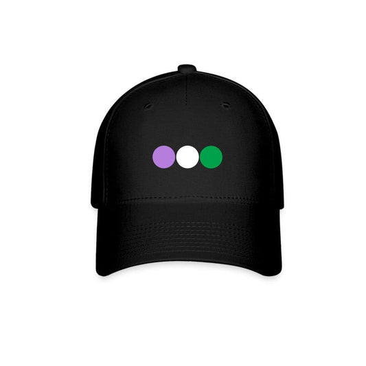 Genderqueer Pride Fitted Baseball Cap - Circles Black Genderqueer spod-1061717992-2-1