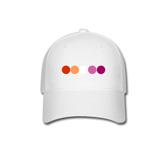 Lesbian Pride Fitted Baseball Cap - Circles White Lesbian spod-1061718017-1-1